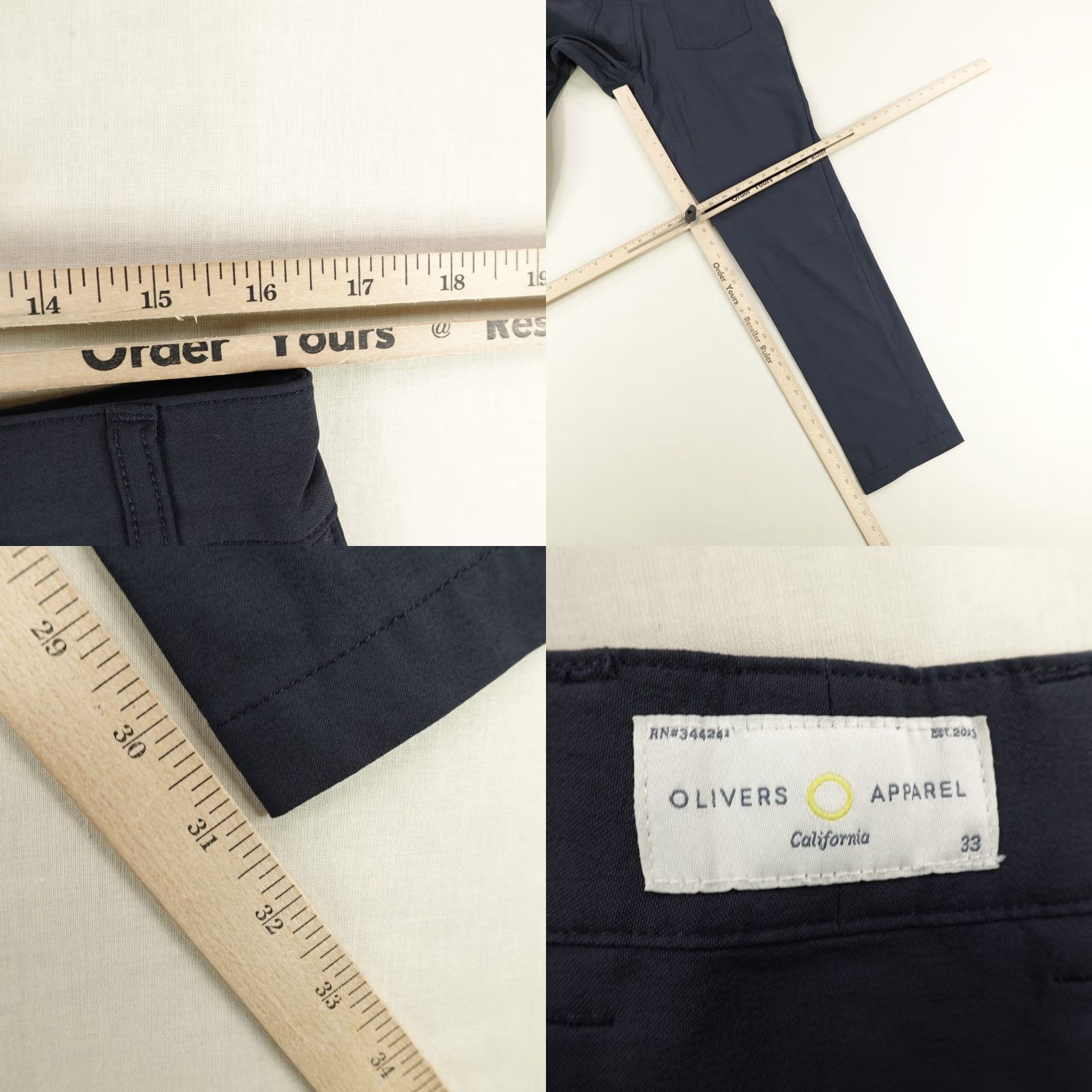 Vintage Olivers Apparel Pants Mens 33 Blue Performance Chino Straight Leg Flex Golf Size US 33 - 8 Thumbnail
