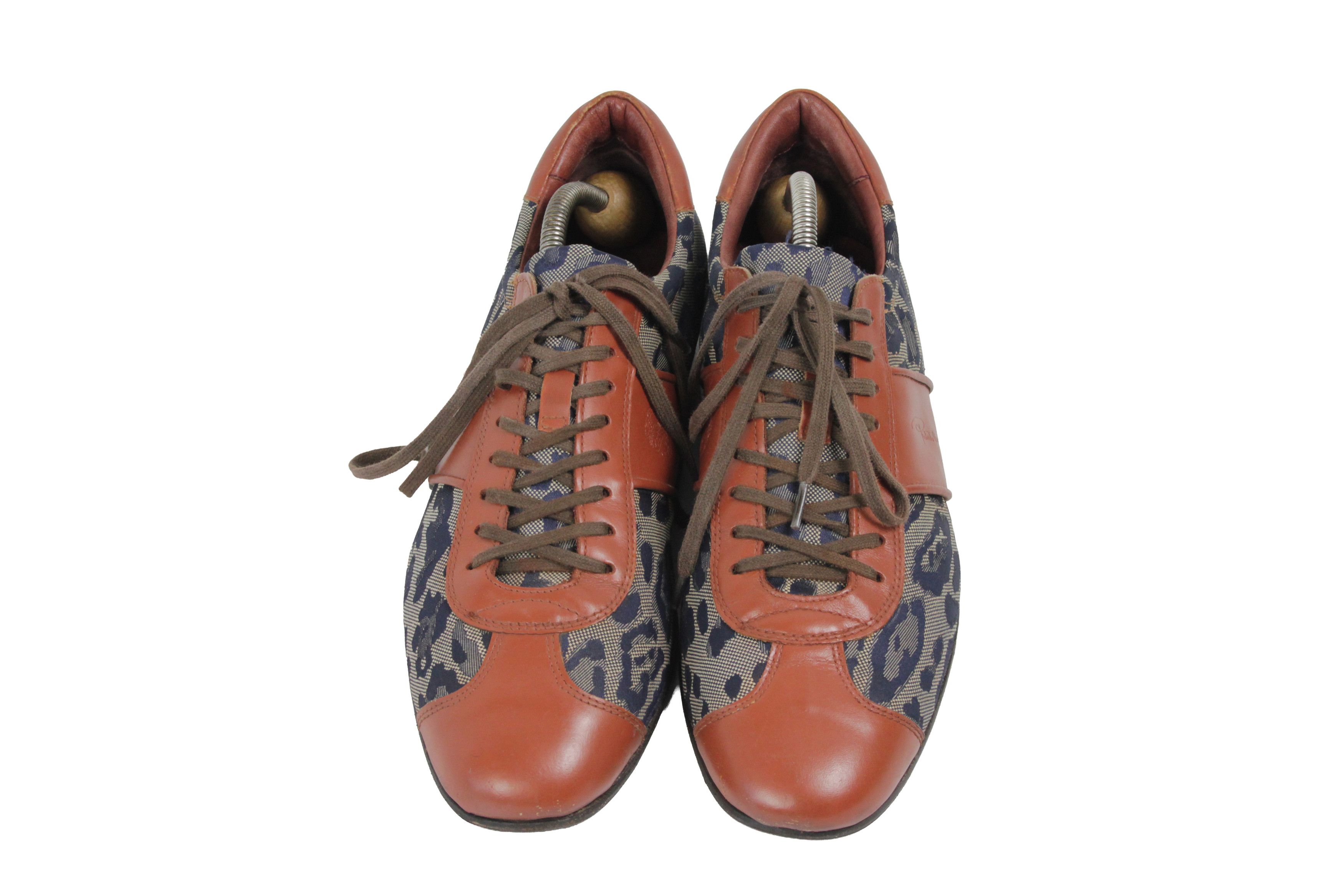 Roberto Cavalli 00S Leopard Jacquard Low Sneakers Vintage Size US 10 / EU 43 - 7 Thumbnail