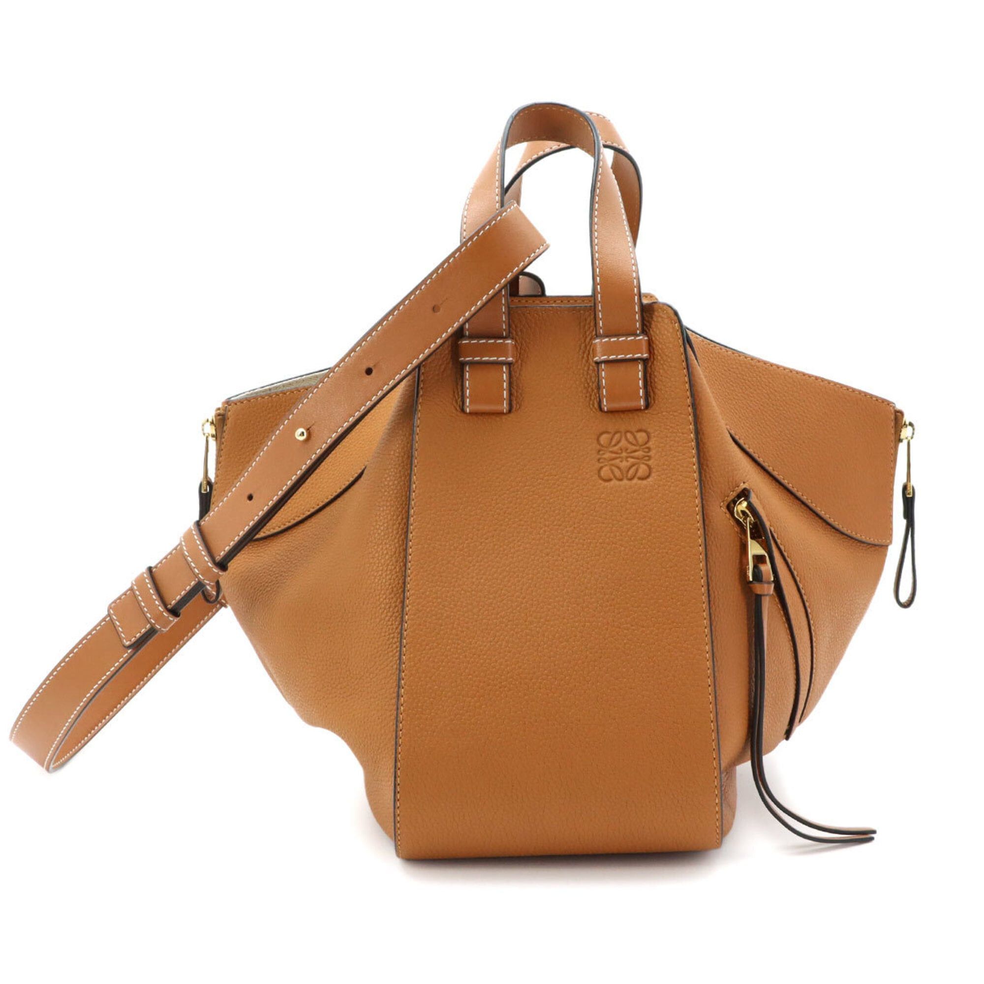 Loewe LOEWE Hammock Small 2-way Handbag Shoulder Bag Leather Brown Gold Hardware Size ONE SIZE - 1 Thumbnail