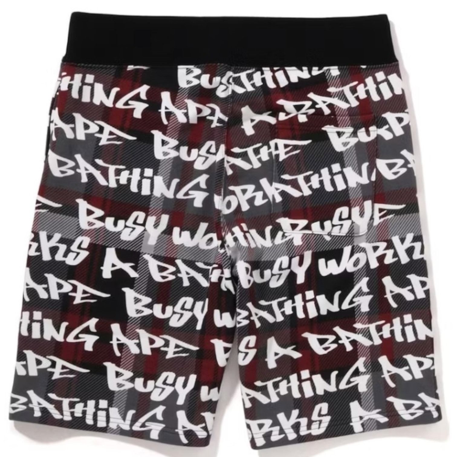 image of Bape Graffiti Check Sweat Shorts in Black, Men's (Size 36)