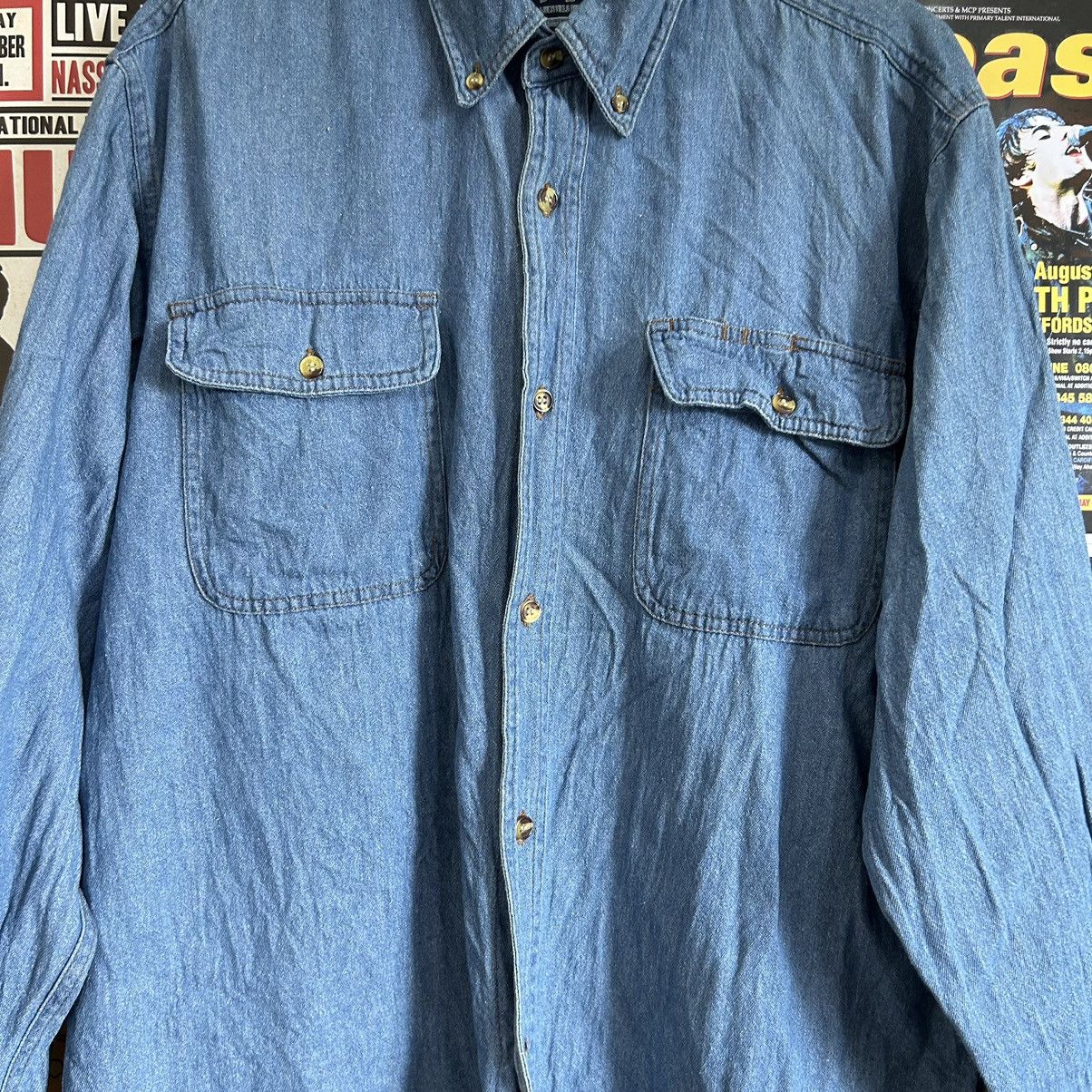 Vintage Vintage Migrant Button Down Denim Shirt Size US L / EU 52-54 / 3 - 3 Thumbnail