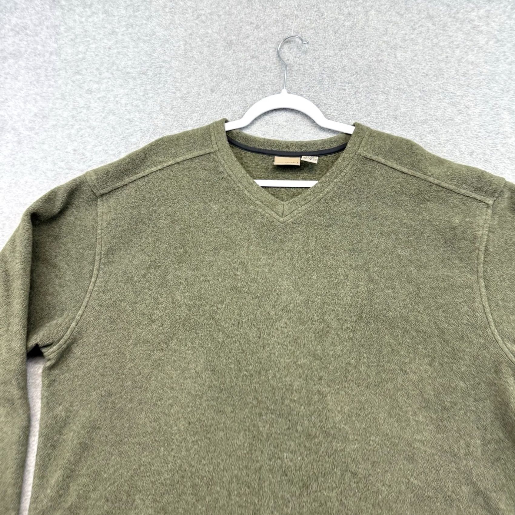Vintage L.L. Bean Sweatshirt Men XL Green V-Neck Fleece Pullover Boxy Cozy Heavy Regular Knit Pullover Winter Mens XL Green Subtle City Classic Size US XL / EU 56 / 4 - 3 Thumbnail