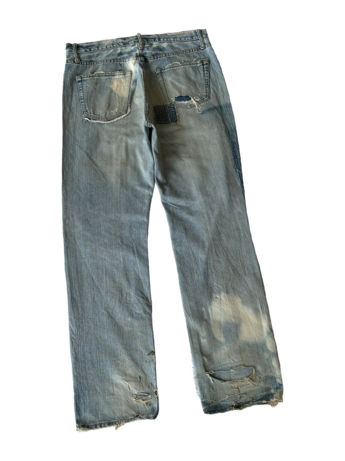 Helmut Lang RARE🔥EXHIBITIONIST PATCHWORK DISTRESSED DENIM JEANS Size US 34 / EU 50 - 5 Thumbnail