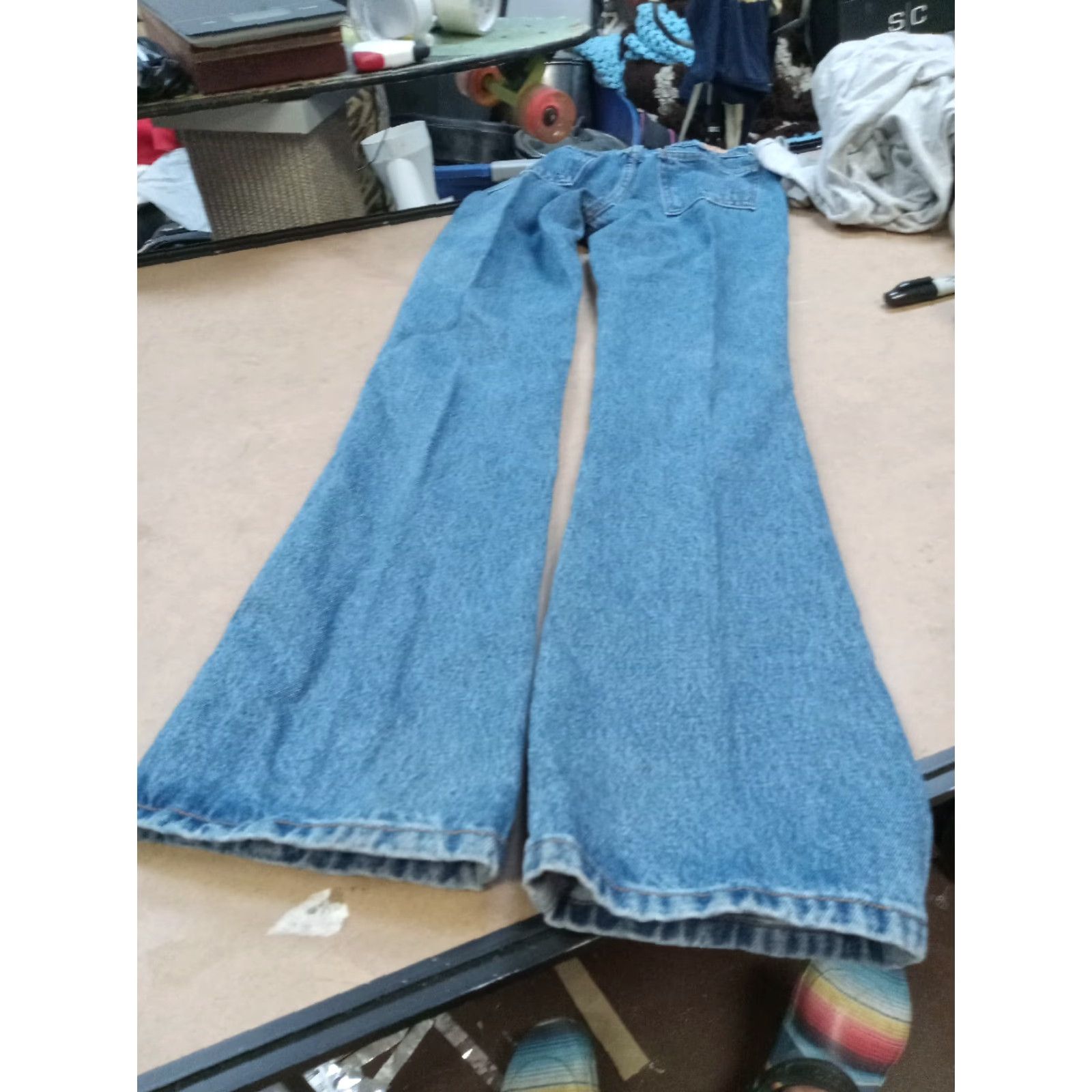 Denime VINTAGE C'est Toi Jeans Women's 26" x 31" Denim Button Up Blue USA Juniors Size 1 Straight Womens Size 25" / US 0 / IT 36 - 5 Thumbnail