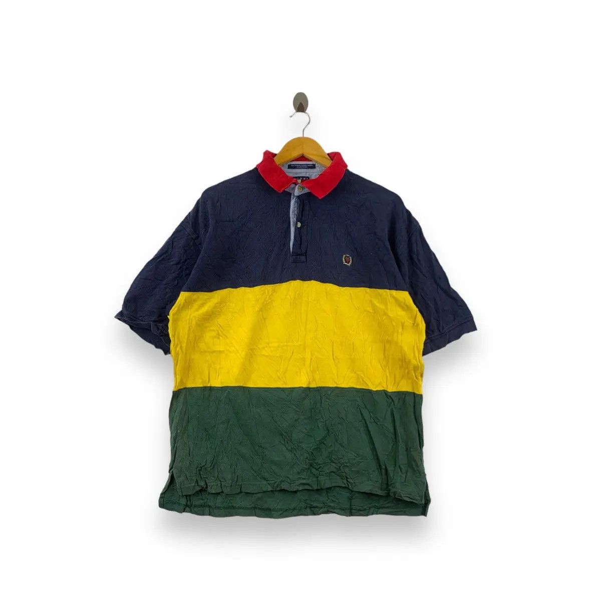 Vintage TOMMY HILFIGER USA Cookie Logo Striped Polo Tee