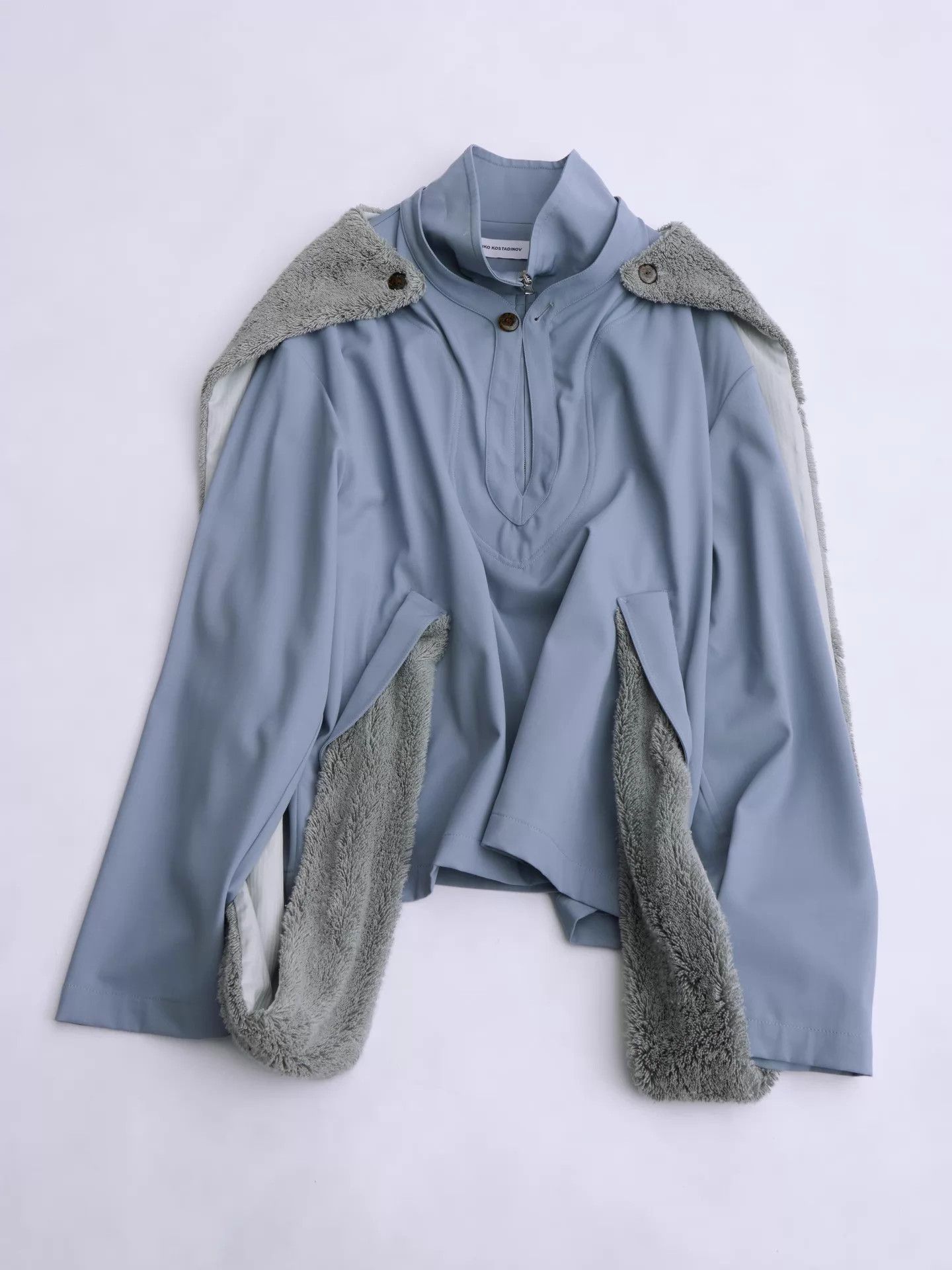Kiko Kostadinov KIKO KOSTADINOV Men’s Asymmetric Slate Blue Panelled Coat Size US S / EU 44-46 / 1 - 8 Thumbnail