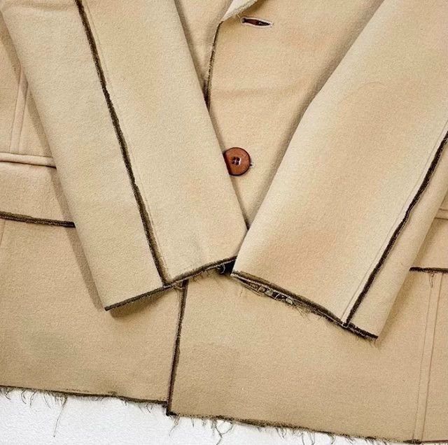 Issey Miyake Issey Miyake Beige fringed wool coat Size M / US 6-8 / IT 42-44 - 5 Thumbnail