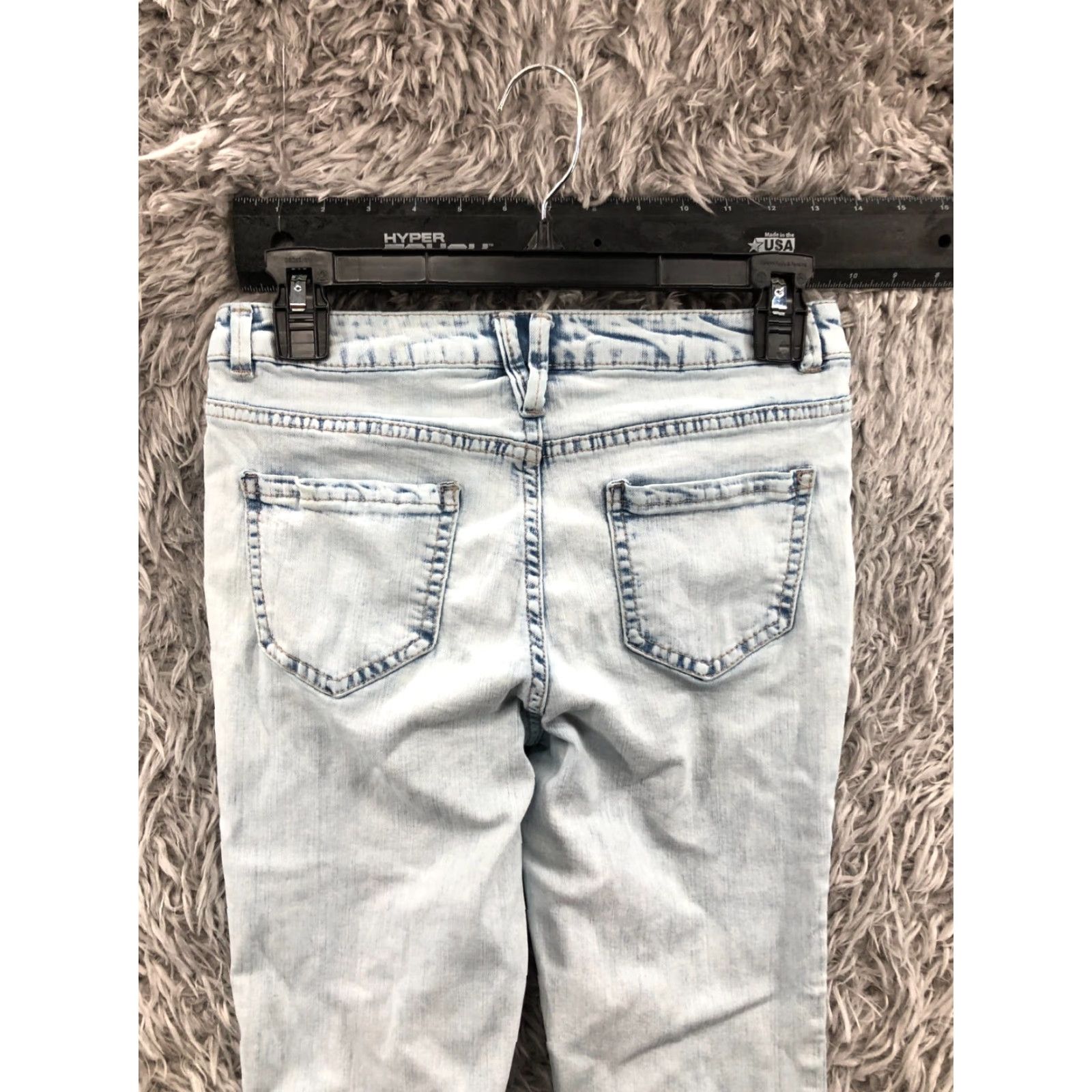 Vintage Blue Spice Skinny Jeans Size 3 Light Wash Blue Button Fly Womens Size 26" / US 2 / IT 38 - 6 Thumbnail