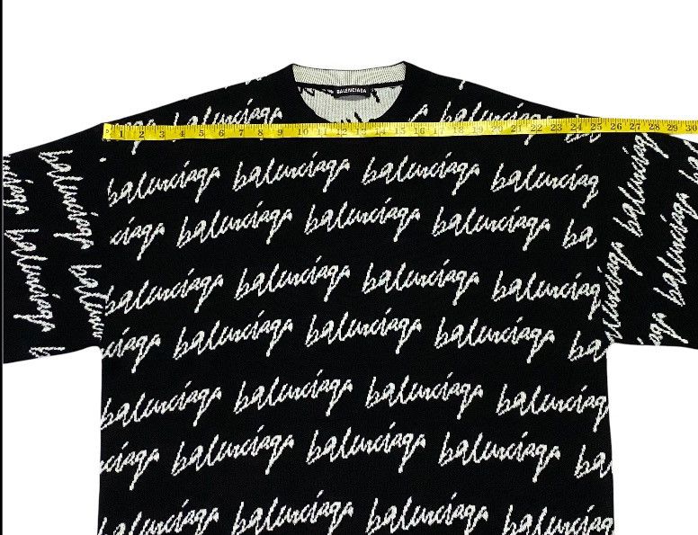 Balenciaga Balenciaga Wool Scribble Logo Sweater Size US M / EU 48-50 / 2 - 19 Thumbnail