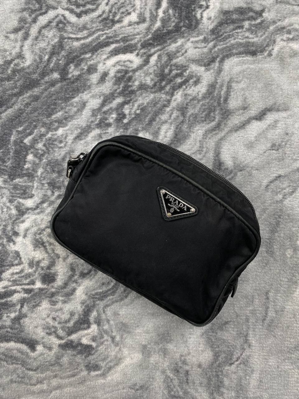 Prada Prada Tessuto Nylon Saffiano Wristlet Mini Bag Women Black Size ONE SIZE - 1 Thumbnail