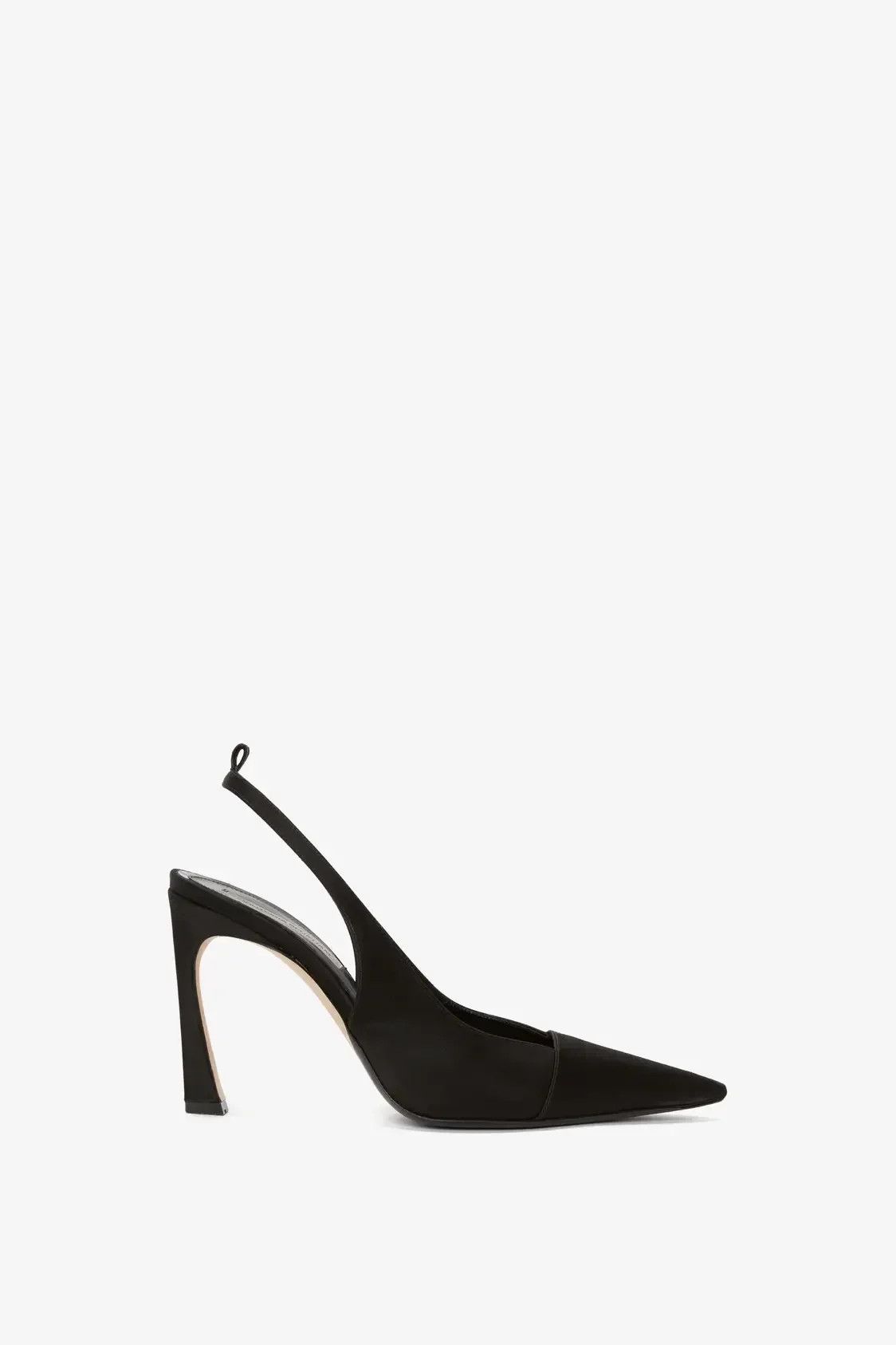 Victoria Beckham o1mle0525 Pointed Toe Satin Pumps in Black Size US 7 / IT 37 - 1 Preview