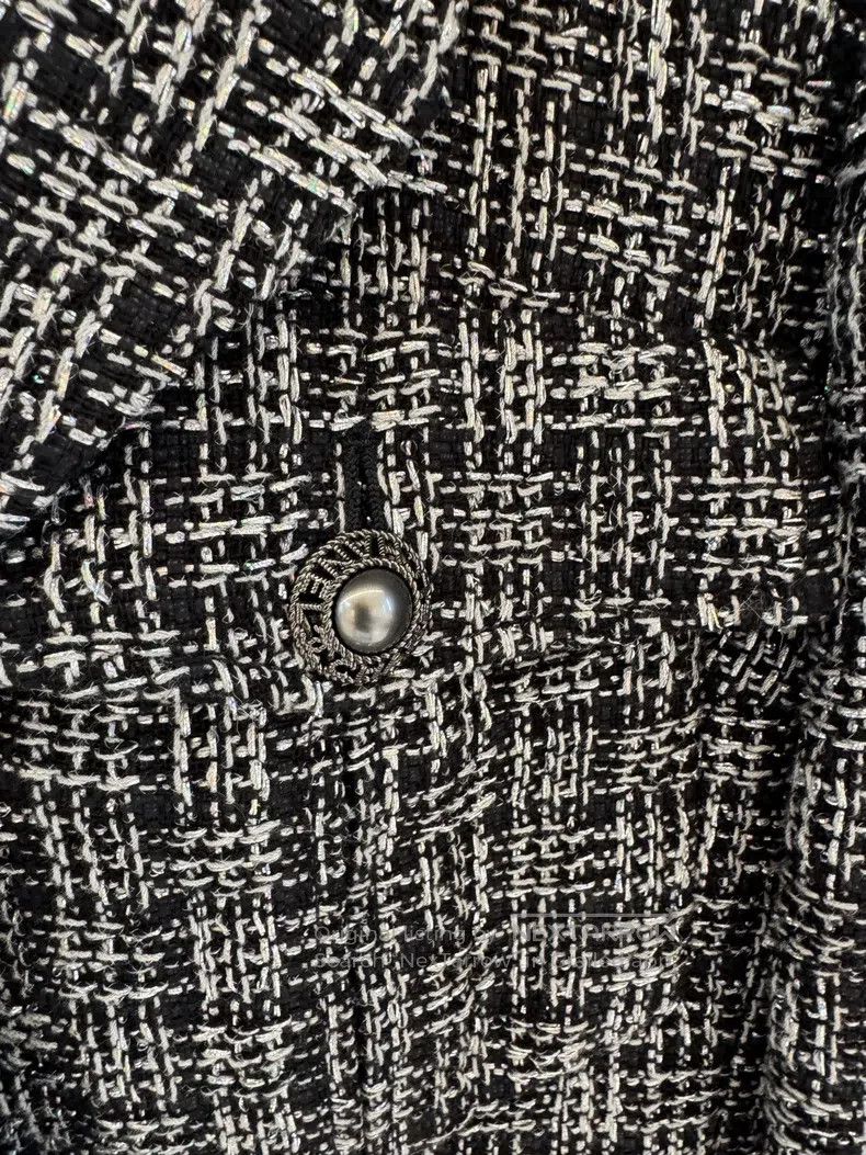 Chanel Chanel Black and silver woven black pearl tweed coat Size XS / US 0-2 / IT 36-38 - 3 Thumbnail