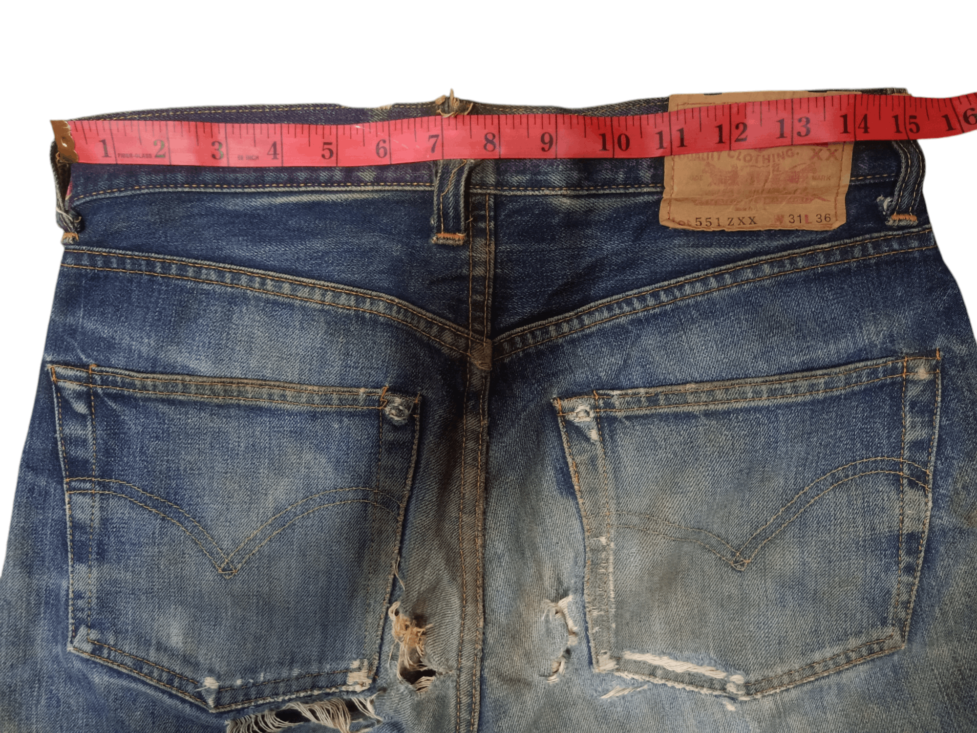 4GSELLER × Levi's Vintage Clothing Levis Vintage Clothing 551Z XX Trashed Red Selvedge Size US 30 / EU 46 - 7 Thumbnail
