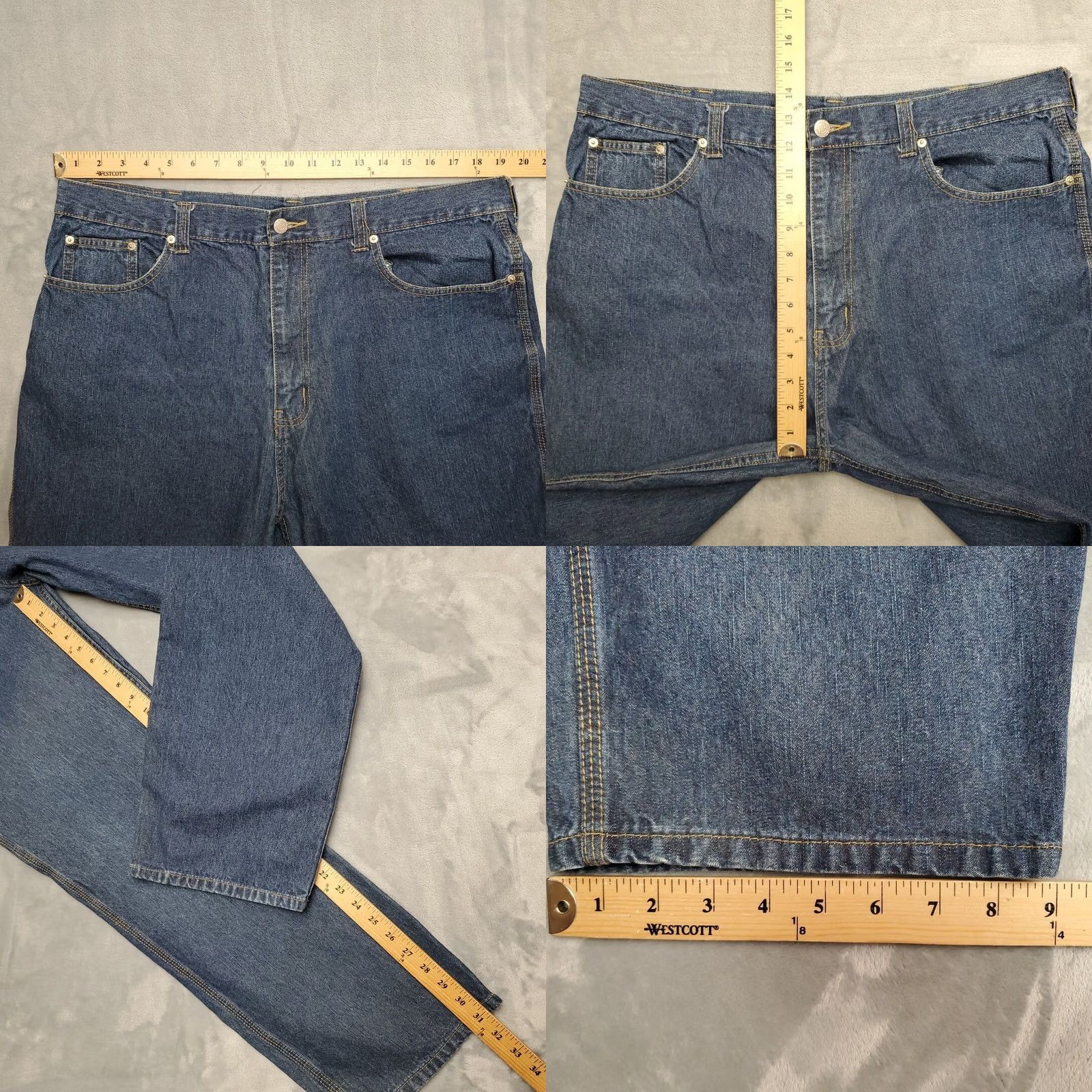 Vintage Bogari Jeans Mens 40x32 Blue Denim Straight Leg Cotton Everyday Comfort Pants Size US 40 / EU 56 - 8 Thumbnail