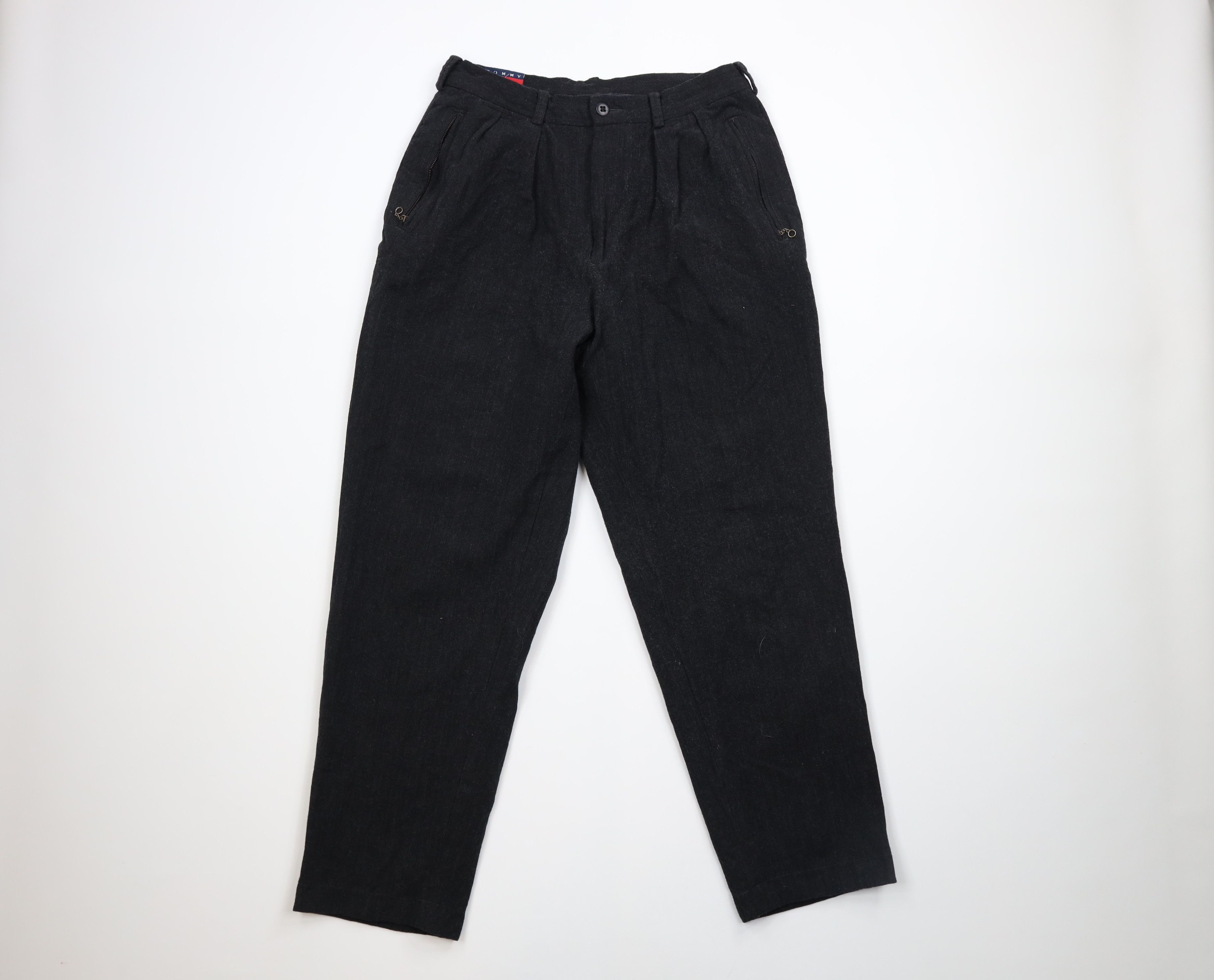 image of 90's Tommy Hilfiger Wool Blend Chino Pants Black, Men's (Size 32)