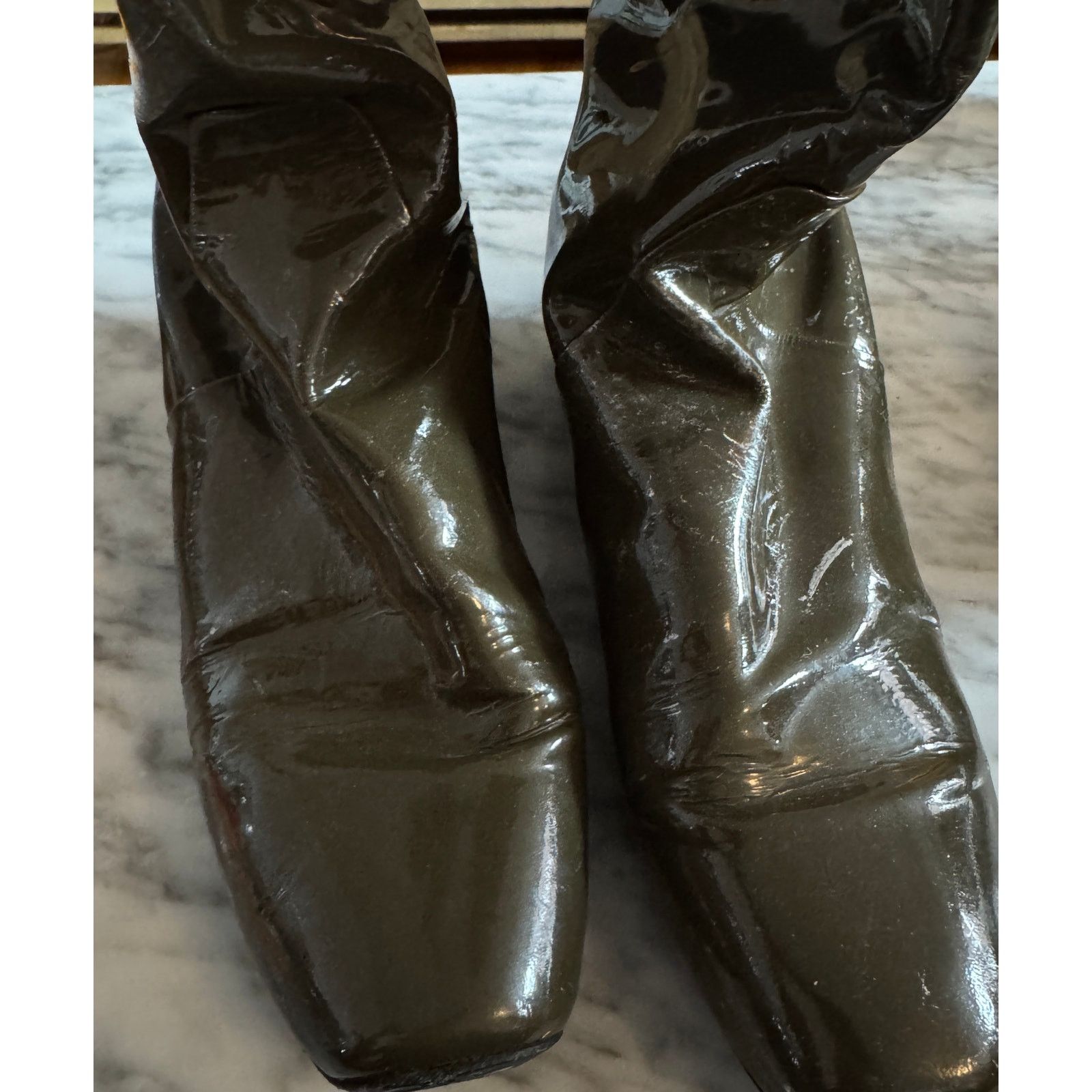 Bottega Veneta Patent leather boots Bottega Veneta Olive Green Size US 8.5 / IT 38.5 - 2 Thumbnail
