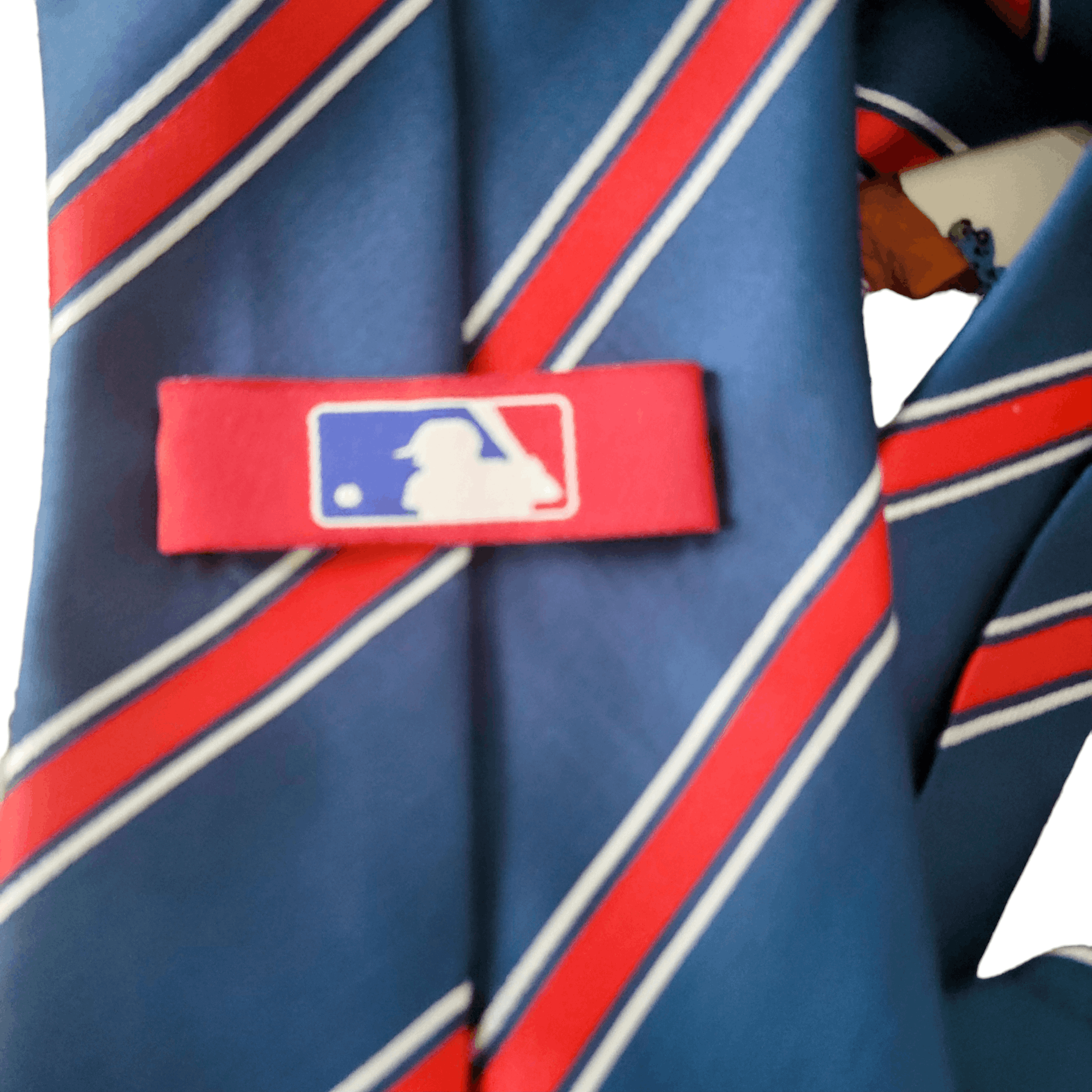 MLB Chicago Cubs Red and Blue Striped Tie Size ONE SIZE - 3 Thumbnail
