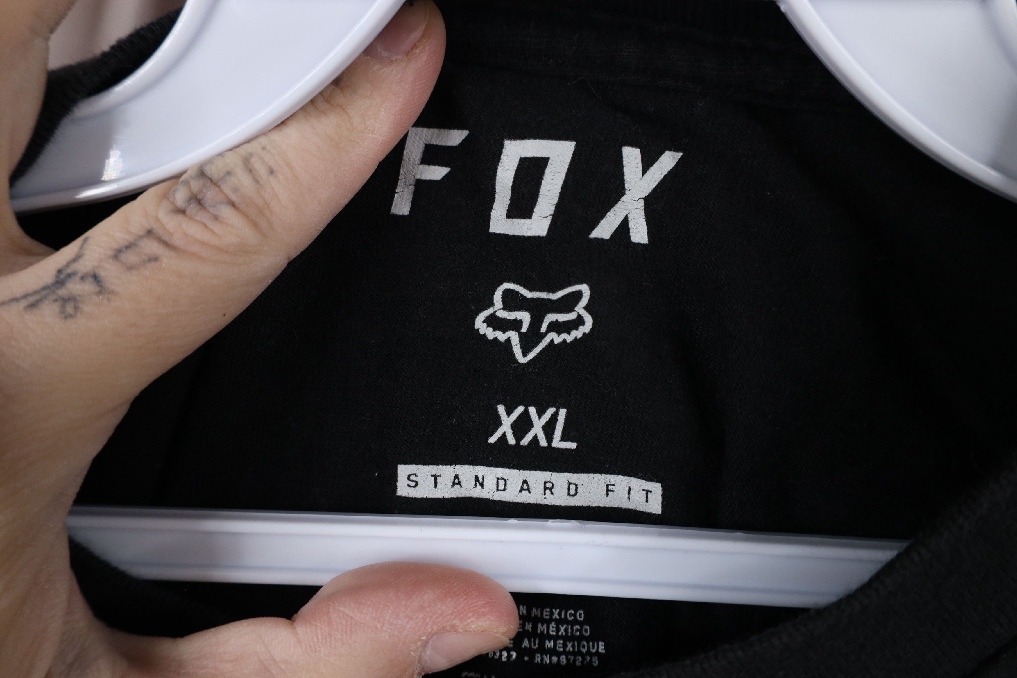 Fox Racing × Vintage Vintage Fox Racing Spell Big Logo Motocross T-Shirt Black Size US XXL / EU 58 / 5 - 7 Thumbnail