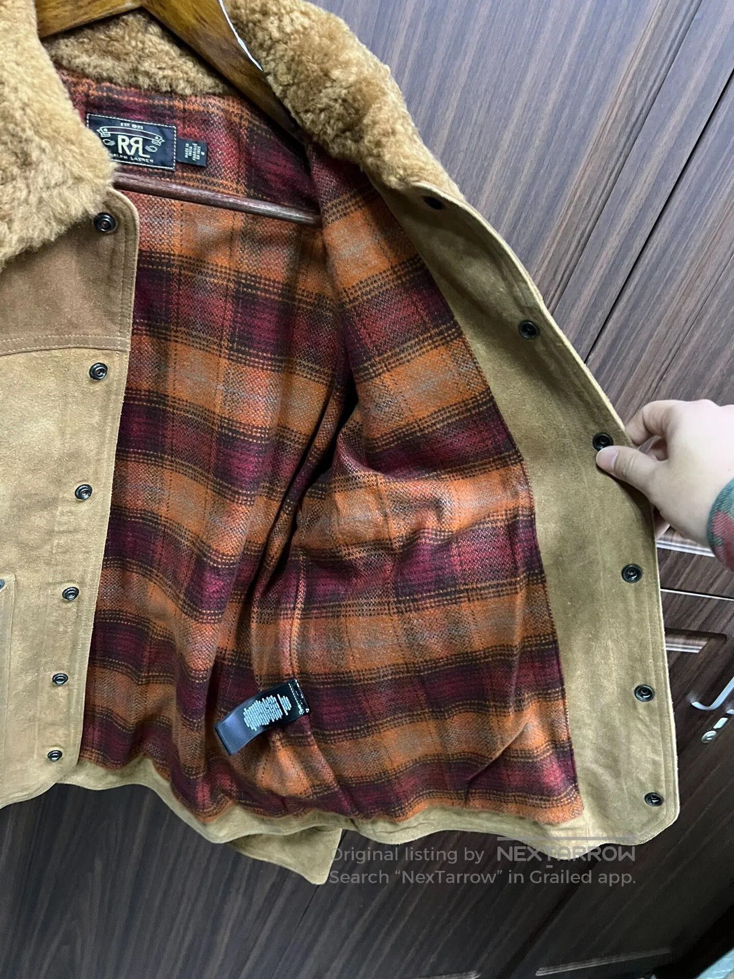 RRL Ralph Lauren RRL Shearling Brown Jacket with Fur Collar. Size US M / EU 48-50 / 2 - 4 Thumbnail