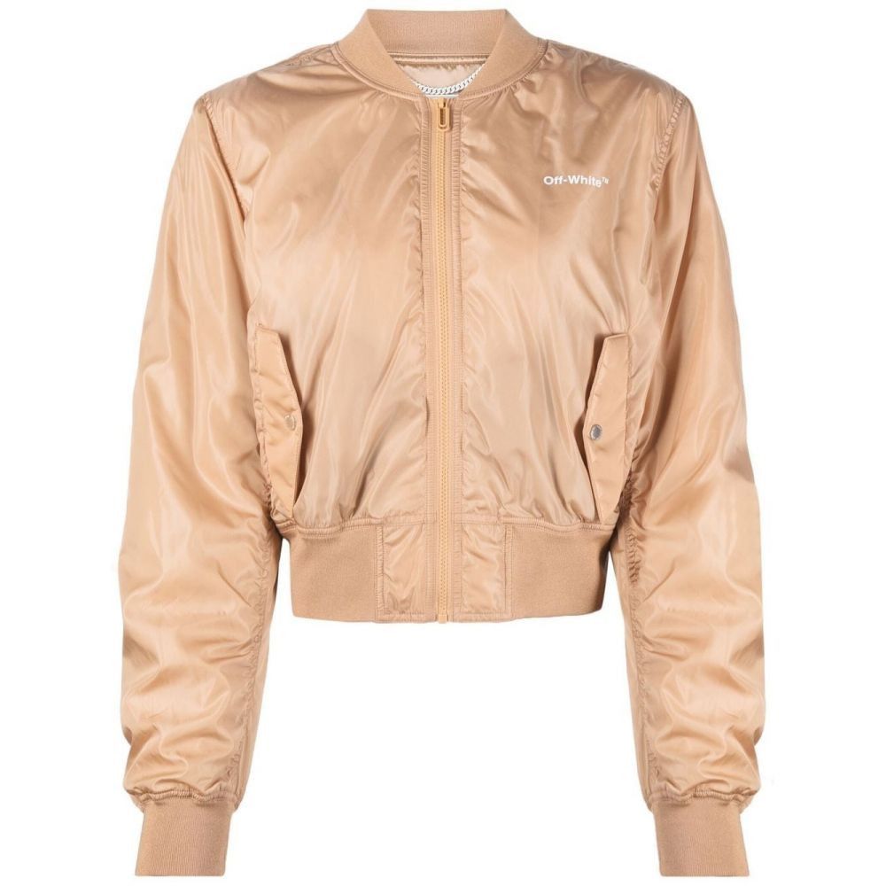 Off-White o1gr1nt1124 Diag Bomber Jacket in Brown Size XS / US 0-2 / IT 36-38 - 1 Thumbnail