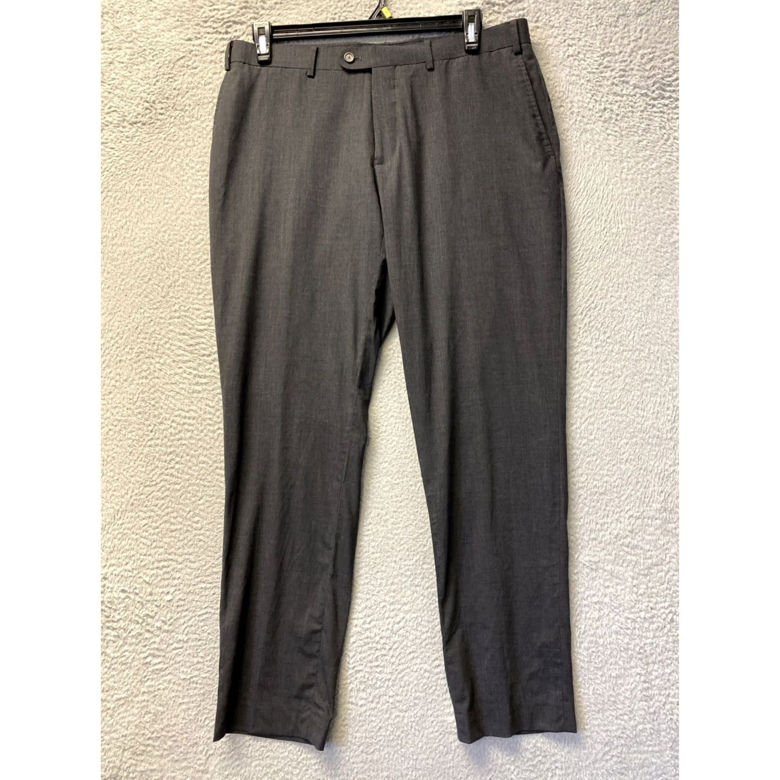 Vintage Indochino Dress Pants Men Size 36 Gray Wool Flat Front Trouser /0804 Size US 36 / EU 52 - 2 Thumbnail