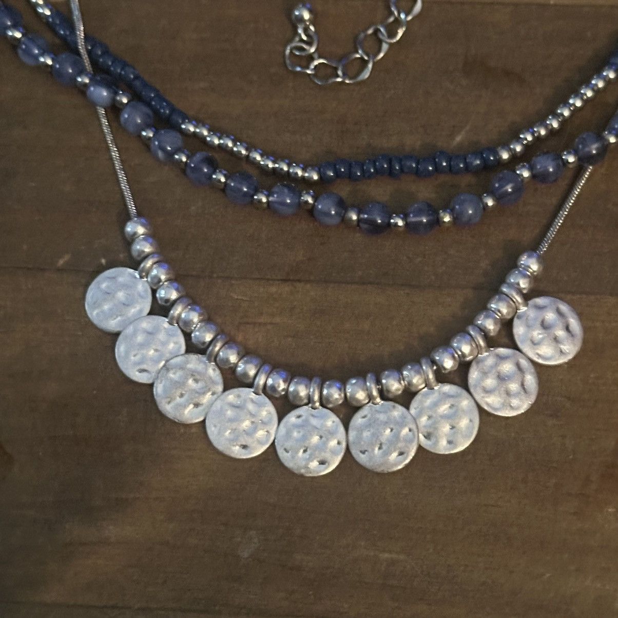 Other NY Collection triple layered blue and silver bead necklace Size ONE SIZE - 3 Thumbnail
