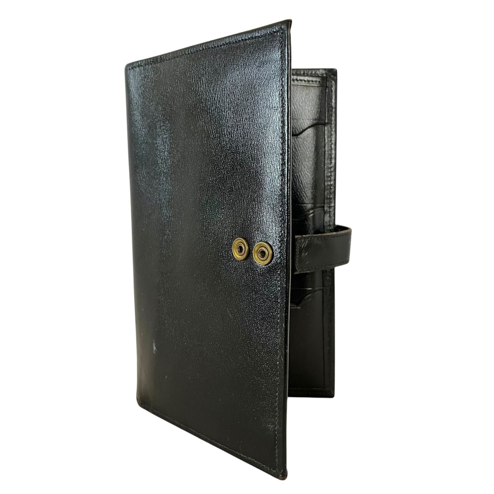 Vintage Vintage Black Cowhide Leather Travel Wallet Organizer Size ONE SIZE - 1 Thumbnail