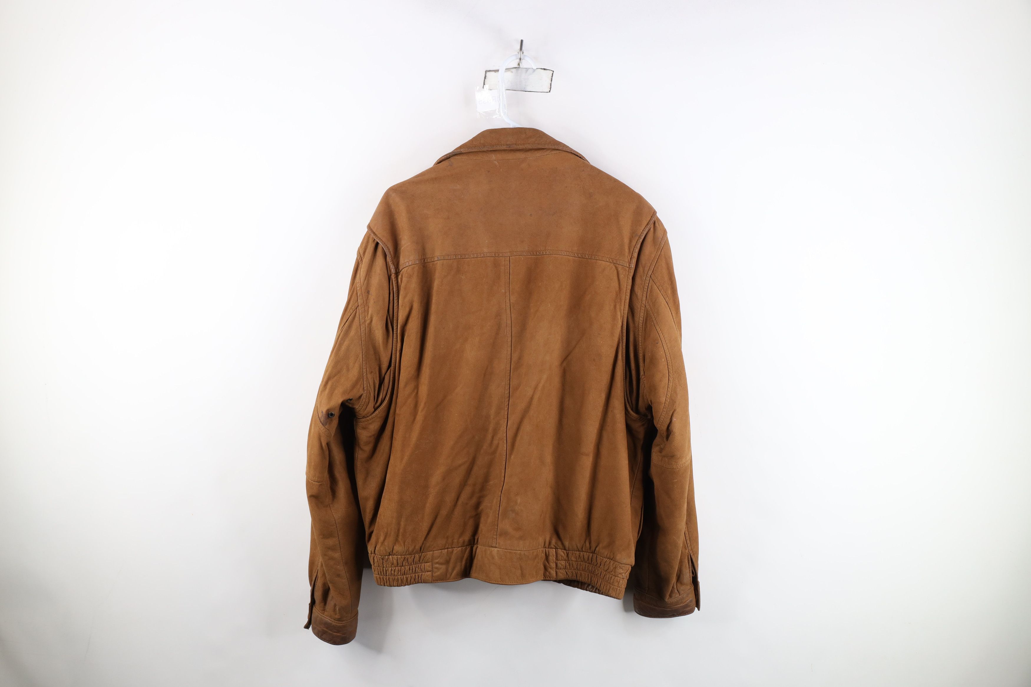 Vintage AS IS Vintage 90s Streetwear Suede Leather Bomber Jacket Size US L / EU 52-54 / 3 - 13 Thumbnail