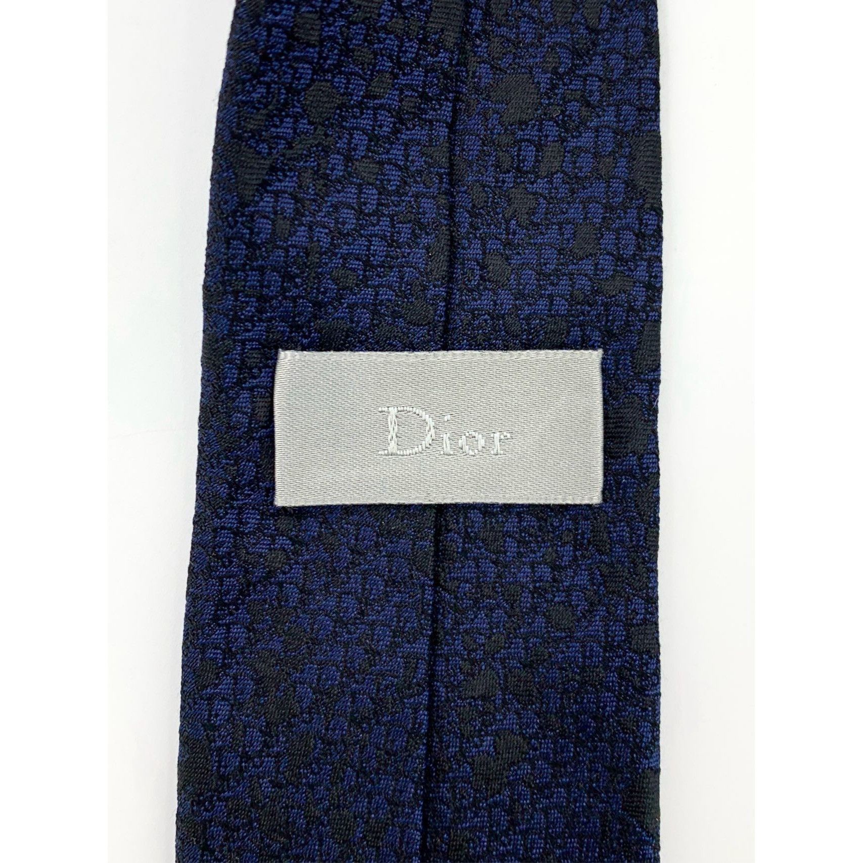 Dior Dior Navy Blue Patterned Silk Tie 153cm Size ONE SIZE - 7 Thumbnail