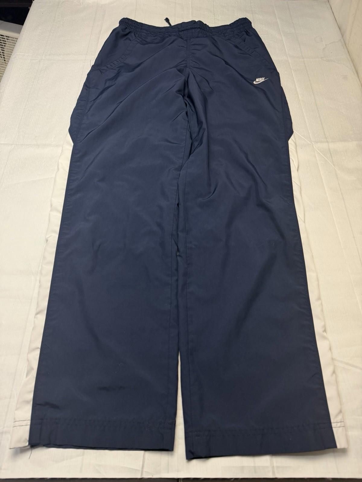 Nike Vtg 90s Nike Silver Tag Fleece Pants S Navy Stripe Track Y2K Size 28" / US 6 / IT 42 - 2 Thumbnail