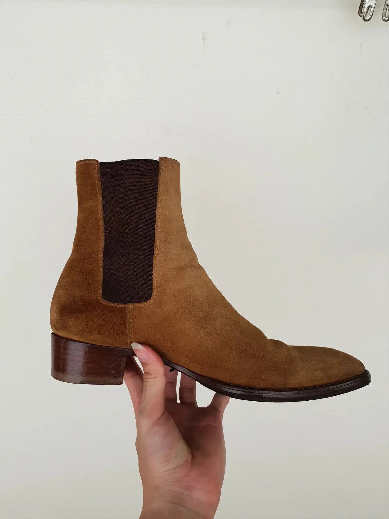 Saint Laurent Paris AW13 Ochre Suede Chelsea Boots Size US 7.5 / EU 40-41 - 3 Thumbnail