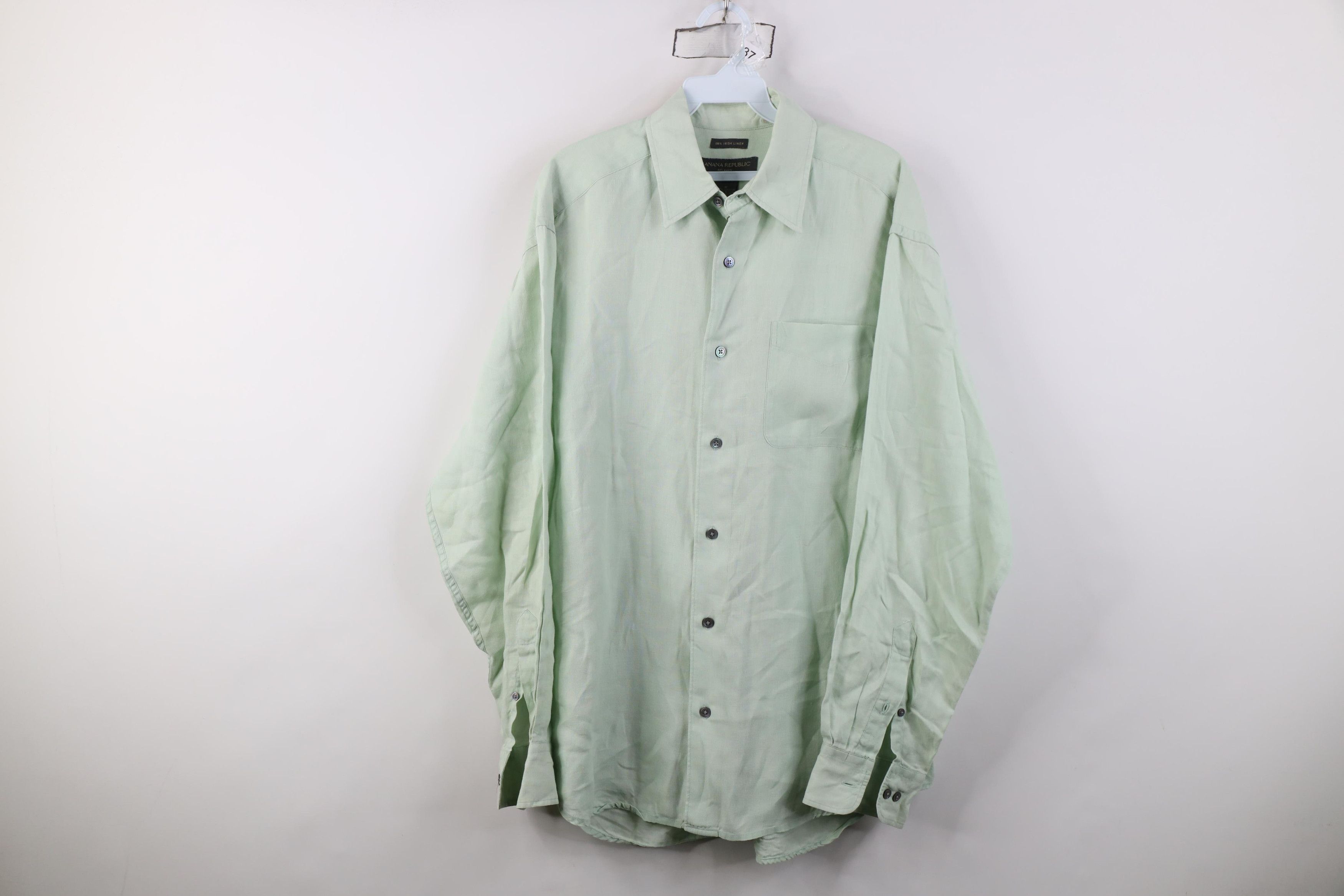Banana Republic Vintage Y2K 2001 Banana Republic Linen Button Shirt Green Size US M / EU 48-50 / 2 - 1 Thumbnail