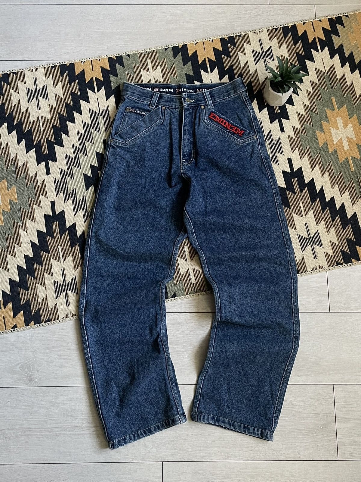 JNCO Vintage Eminem USA Rap Big Logo Denim Jeans Size US 30 / EU 46 - 4 Thumbnail