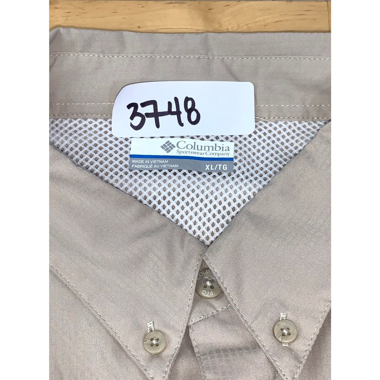 Vintage Columbia Shirt Mens XL PFG Button-Up Short Sleeve Tan Beige Breathing Pockets Outdoor Fishing Casual Size US 36 / EU 52 - 3 Thumbnail