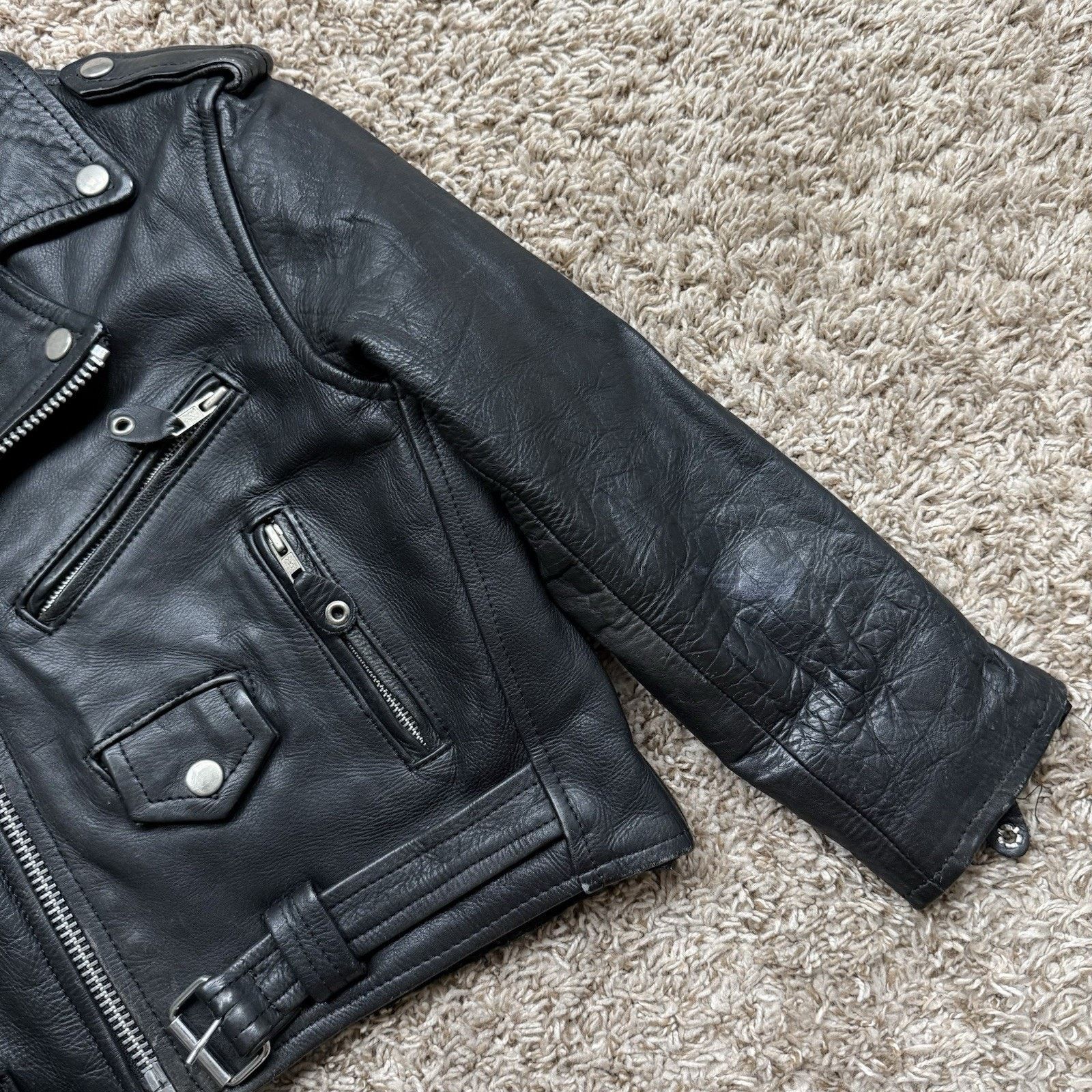 Vintage Vintage 90’s Black Leather Moto Biker Jacket Motorcycle Punk Size XXS / US 00 / IT 34 - 5 Thumbnail