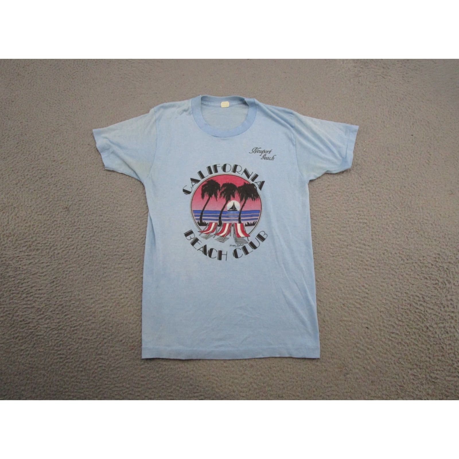 Vintage VINTAGE California Beach Club Newport T-Shirt Mens Small Blue 80s Read Size US M / EU 48-50 / 2 - 2 Thumbnail