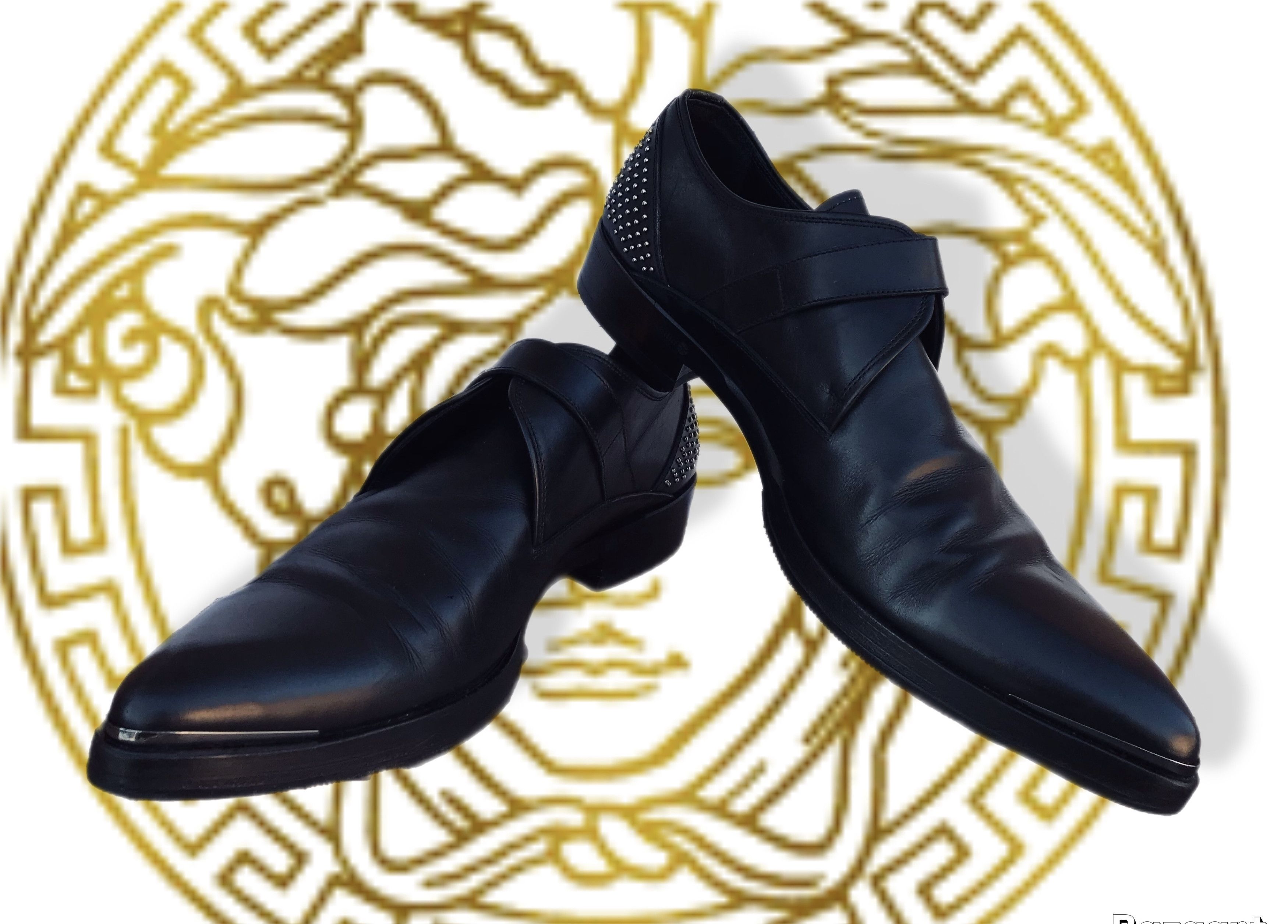 Versace Versace Monk Strap Black Leather Formal Dress Shoes Rivets Size US 9 / EU 42 - 8 Thumbnail