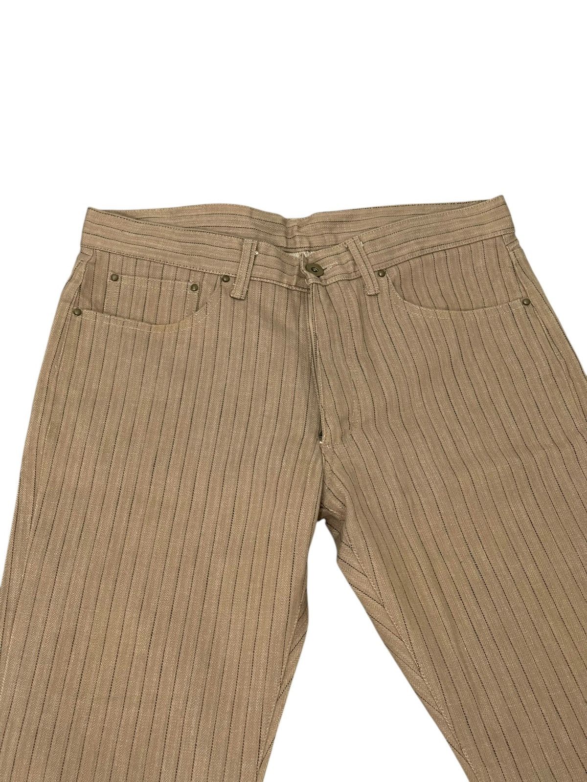 Japanese Brand Flare Jeans Men’s Melrose Herringbones Striped Boot Cut 2🟦1 Size US 32 / EU 48 - 17 Thumbnail