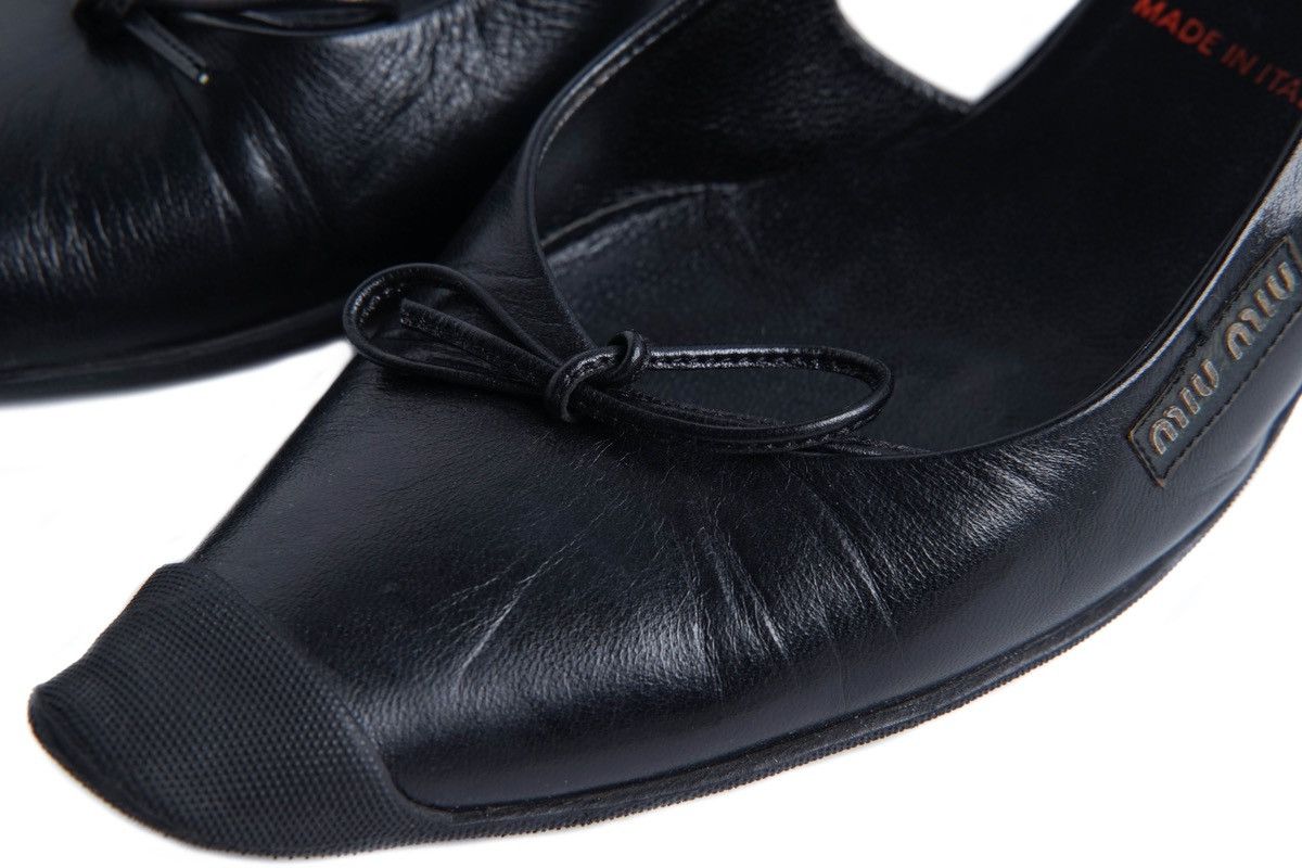 Miu Miu Miu Miu S/S2000 Leather Mules in Black Size US 7.5 / IT 37.5 - 11 Thumbnail