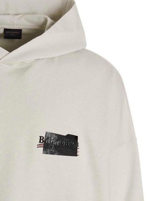 Balenciaga o1bcso1str1224 Large Fit Hoodie in Ecru/ Black/Red Size US M / EU 48-50 / 2 - 3 Thumbnail