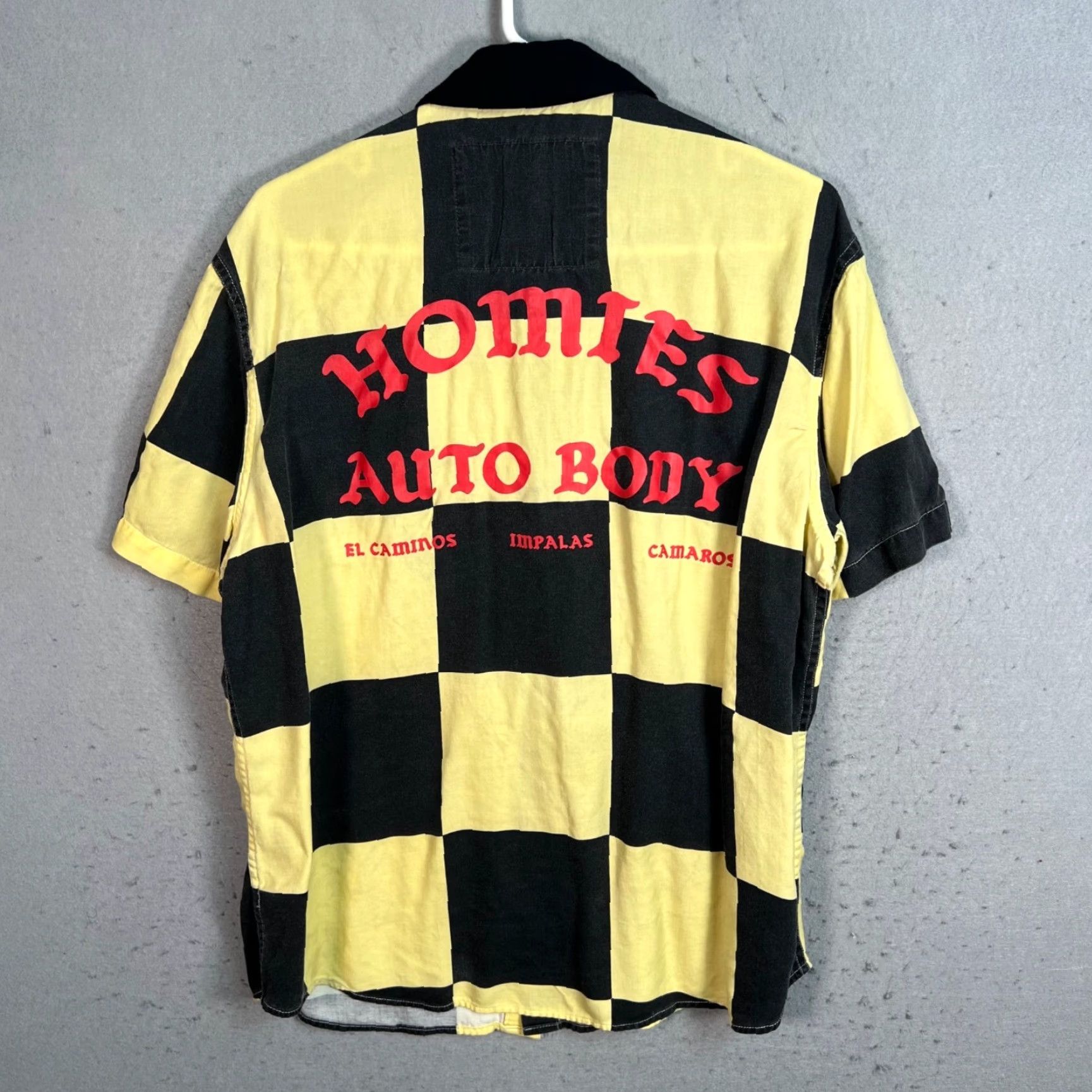 Vintage VINTAGE 4Hunnid Button-Up Shirt Short Sleeve Checkered Yellow/Black Small Mens Adult S Shirt Size US S / EU 44-46 / 1 - 2 Thumbnail
