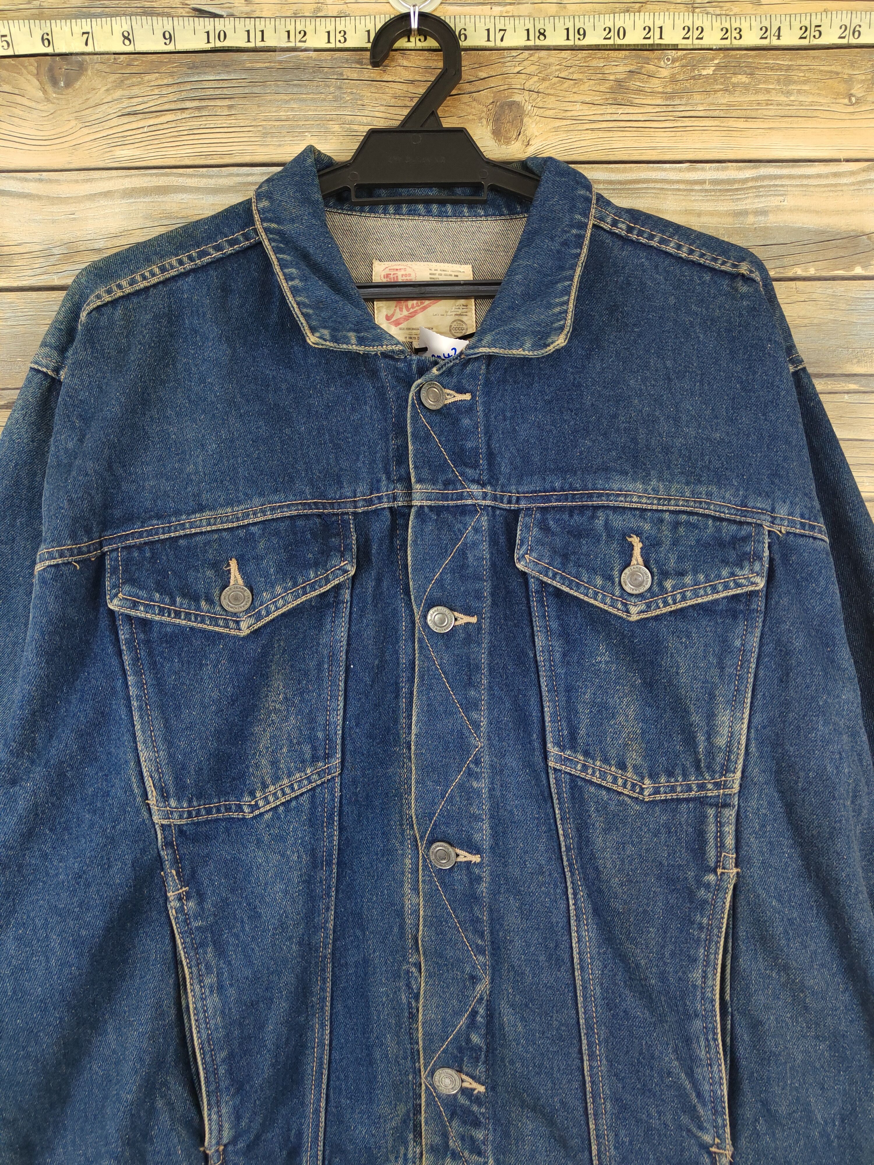 Japanese Brand Mid Course vintage Blue Denim Jackets #W2043 Size US M / EU 48-50 / 2 - 2 Thumbnail