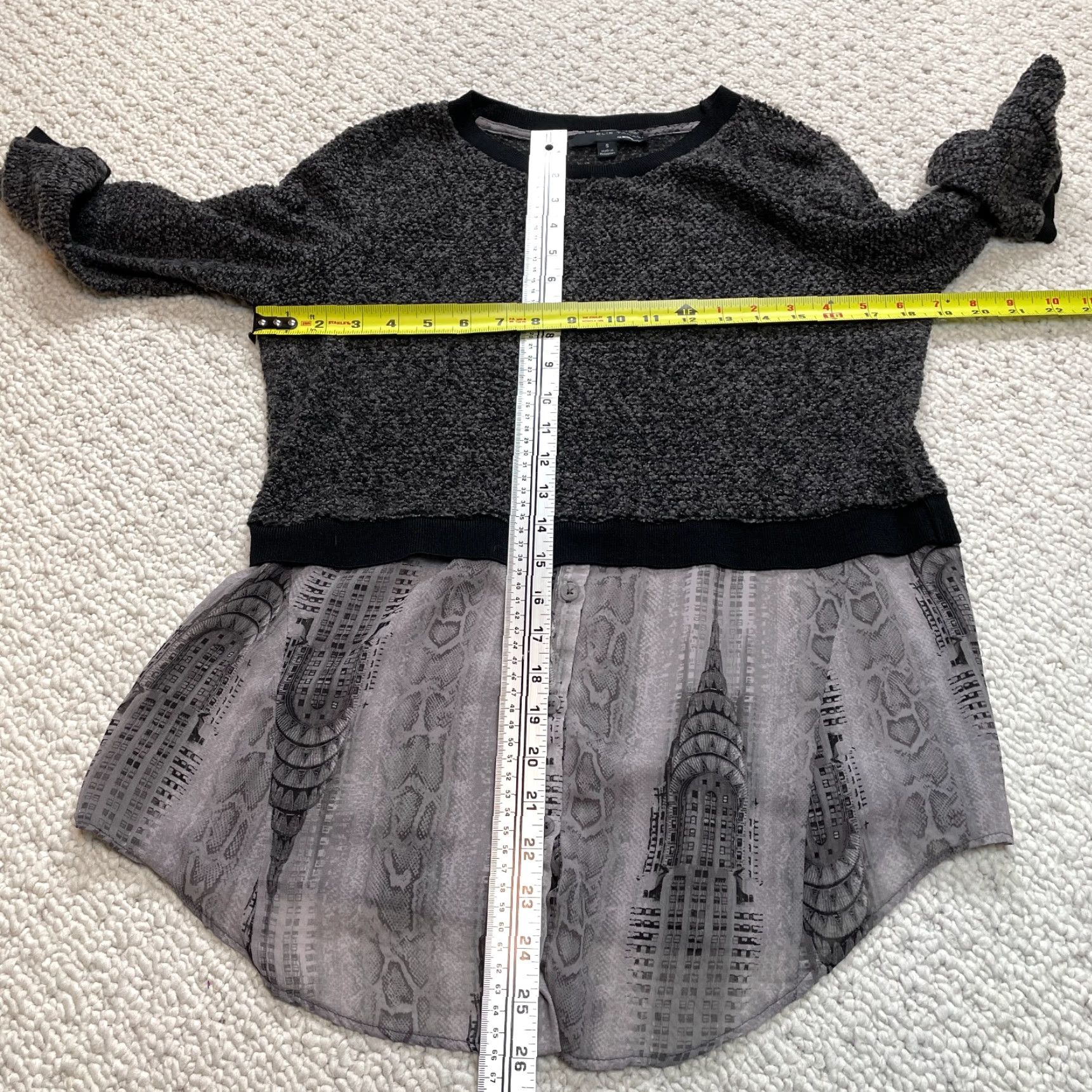 Elie Tahari Elie Tahari Design Nation Womens Pullover Combo Sweater Tunic Size Small Gray Size S / US 4 / IT 40 - 6 Thumbnail
