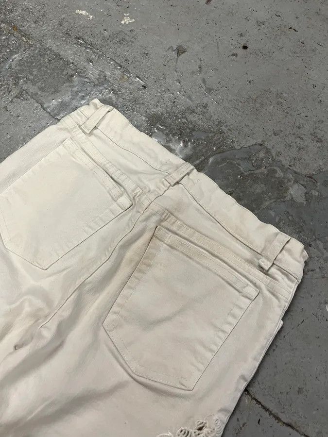 Designer × Roberto Cavalli × Vintage 2000s Roberto Cavalli Cowboy Embellished White Pants Size 24" / US 00 / IT 34 - 7 Thumbnail