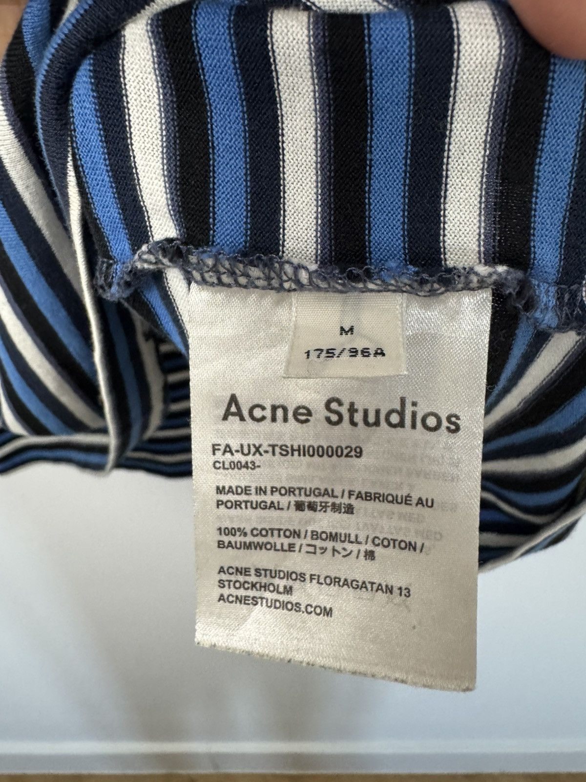 Acne Studios Acne Studios Fairview Face Mini Logo Casual Stripes Tee Size US M / EU 48-50 / 2 - 4 Thumbnail