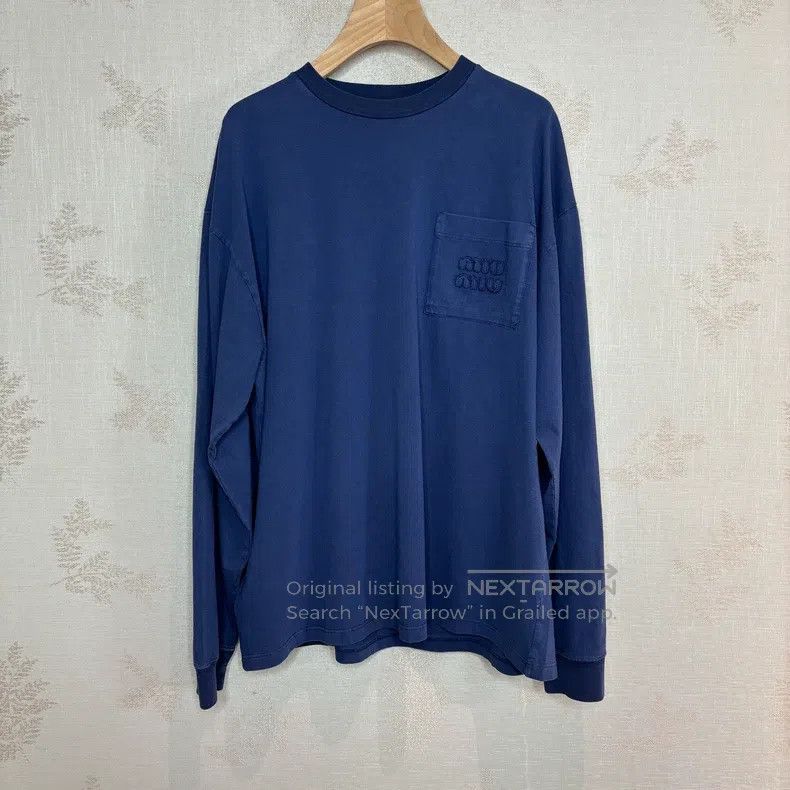 Miu Miu Miu Miu Size XS Retro washed blue long sleeve T Size XS / US 0-2 / IT 36-38 - 1 Thumbnail