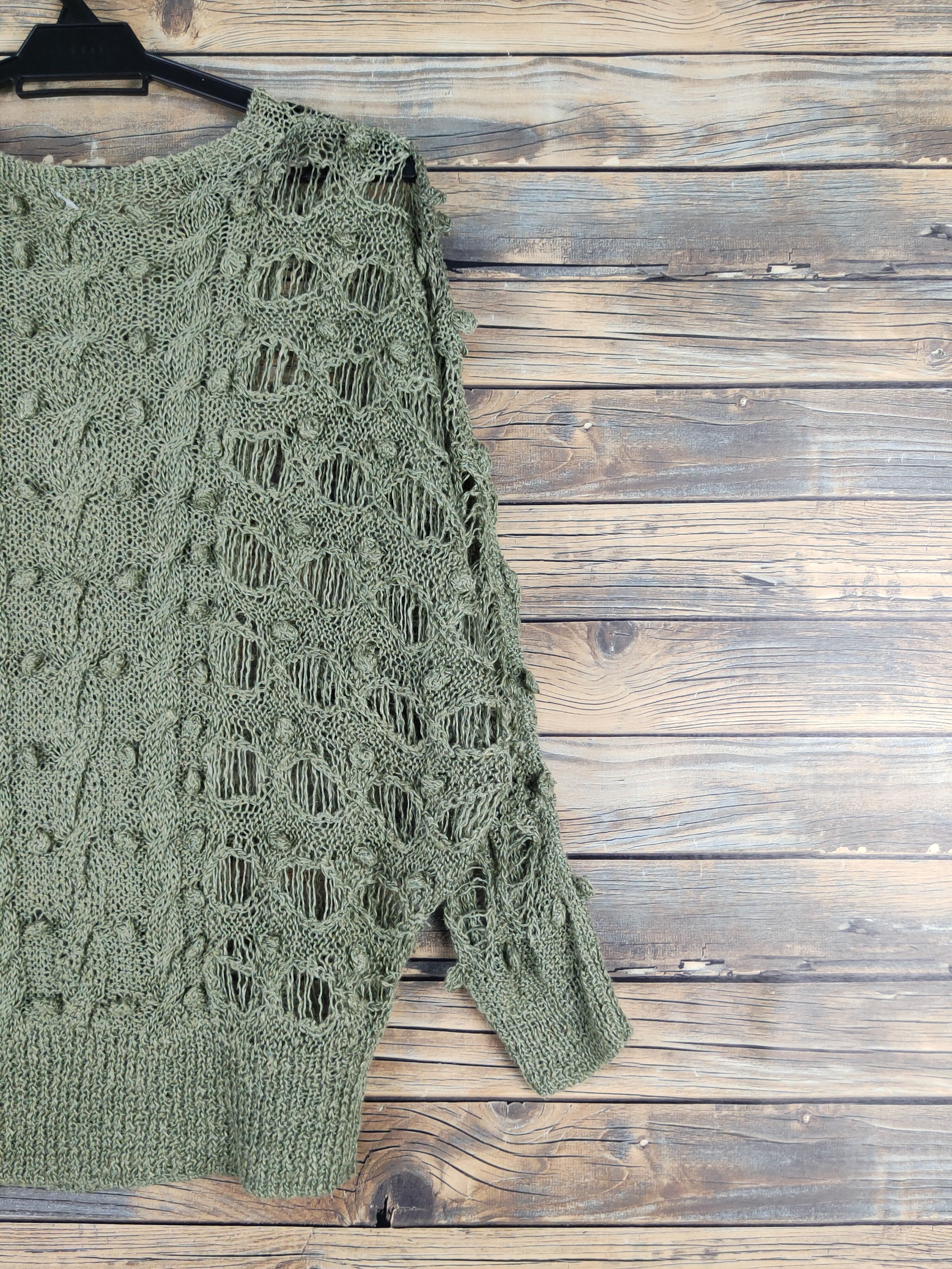 Japanese Brand Japan vintage crochet meshnet ripped distres Knitwear #W1154 Size US M / EU 48-50 / 2 - 9 Thumbnail