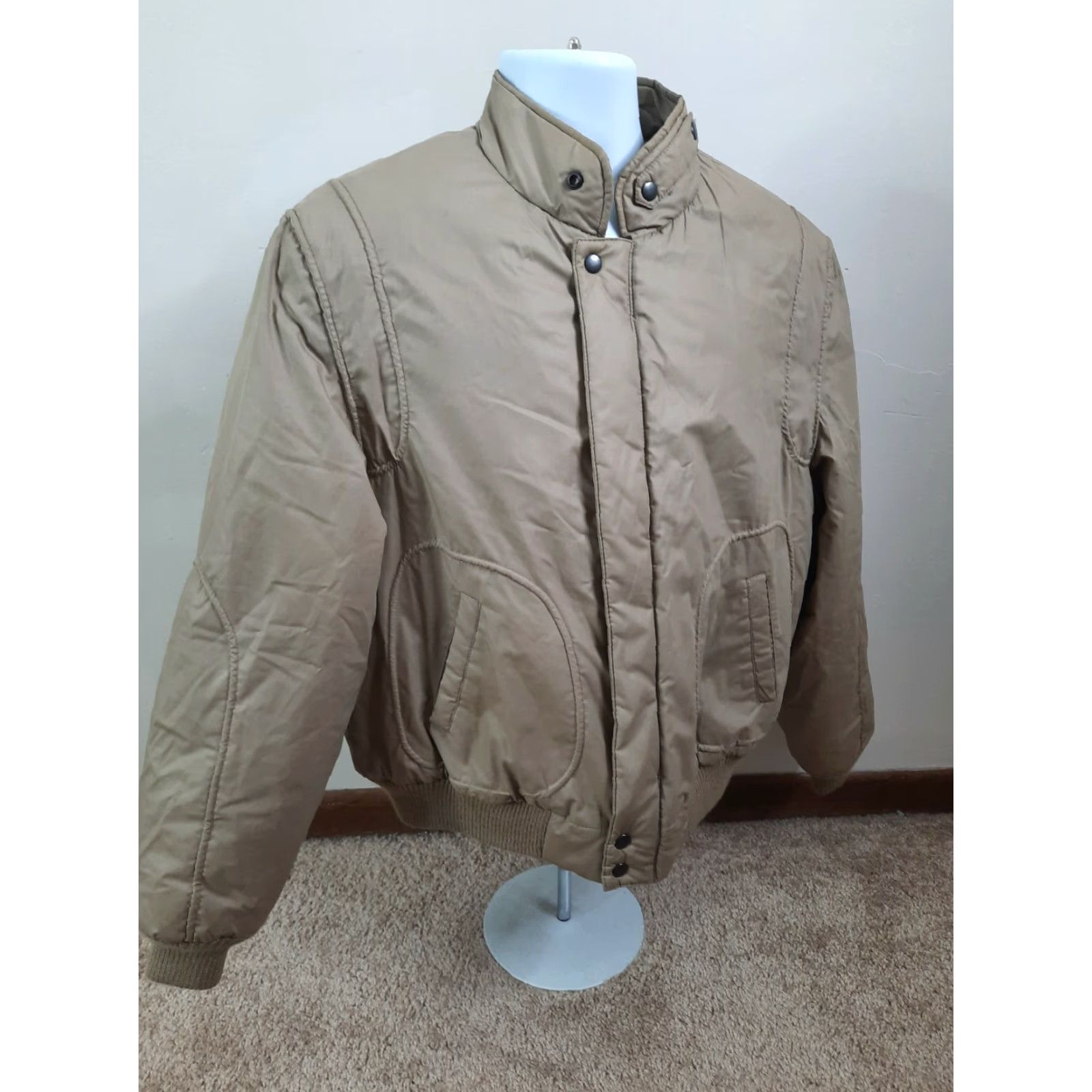 Vintage VINTAGE Lakeland Insulated Bomber Jacket Car Club Zip Size 44 Large Beige Size US S / EU 44-46 / 1 - 4 Thumbnail