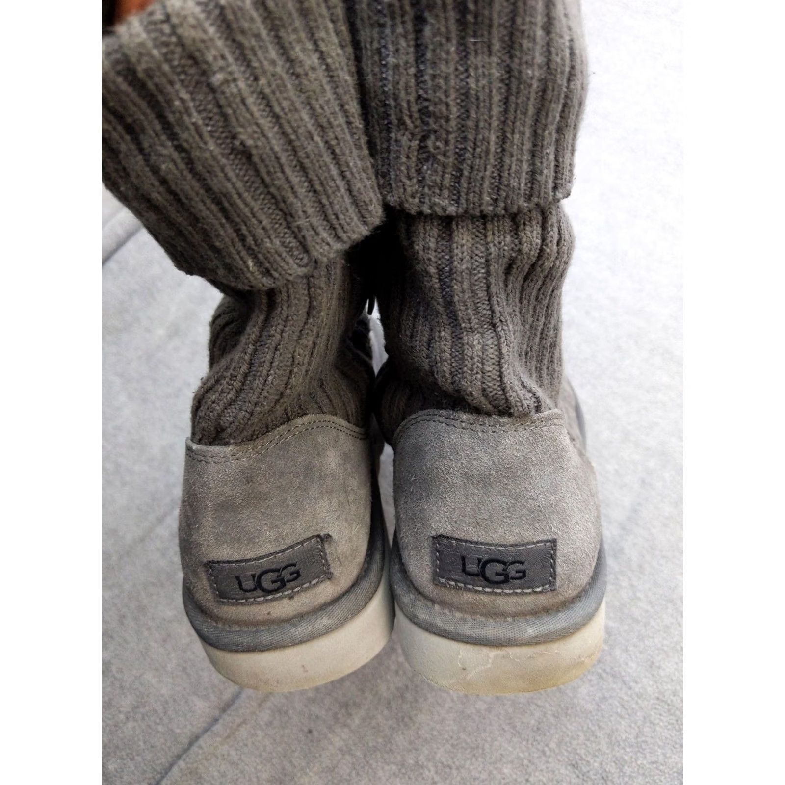 Ugg UGG Boots Womens Sock Mid-Calf Zip Gray Suede 8 US 39 EU 39 Winter Casual Shoes Womens Mens Size US 8 / IT 38 - 5 Thumbnail