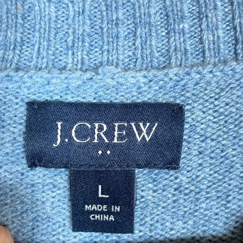 J.Crew J. Crew Mens Sweater Crew Neck Pullover Blue Lambs Wool Blend Large Knit Long Sleeve Size US L / EU 52-54 / 3 - 6 Thumbnail